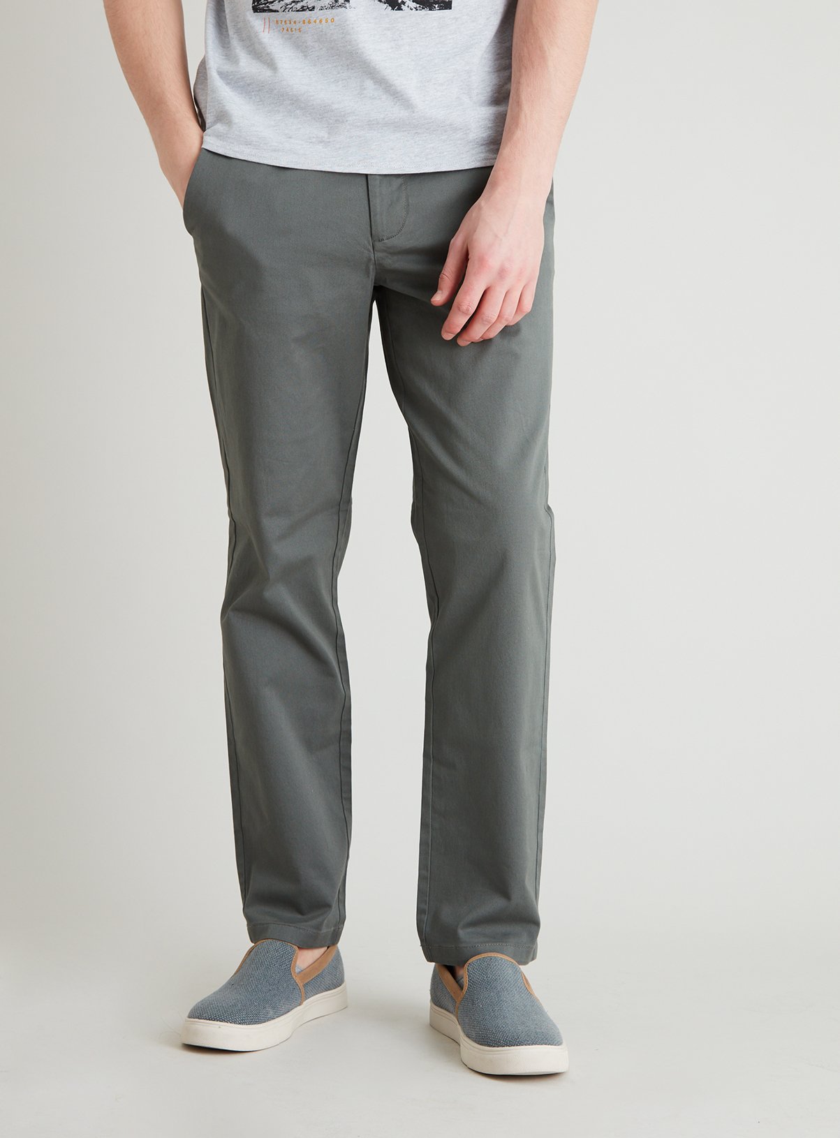 Sage Green Straight Leg Chinos With Stretch Review