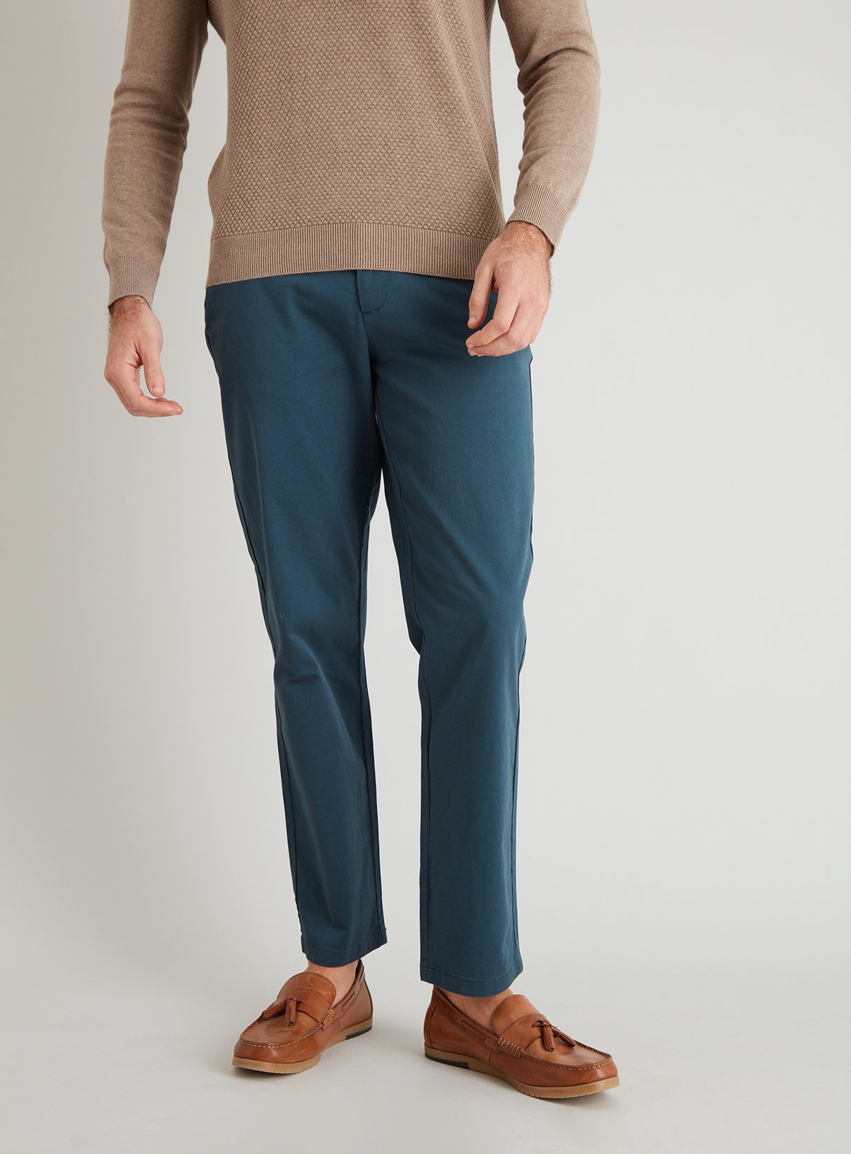 Teal Straight Fit Chinos With Stretch Review