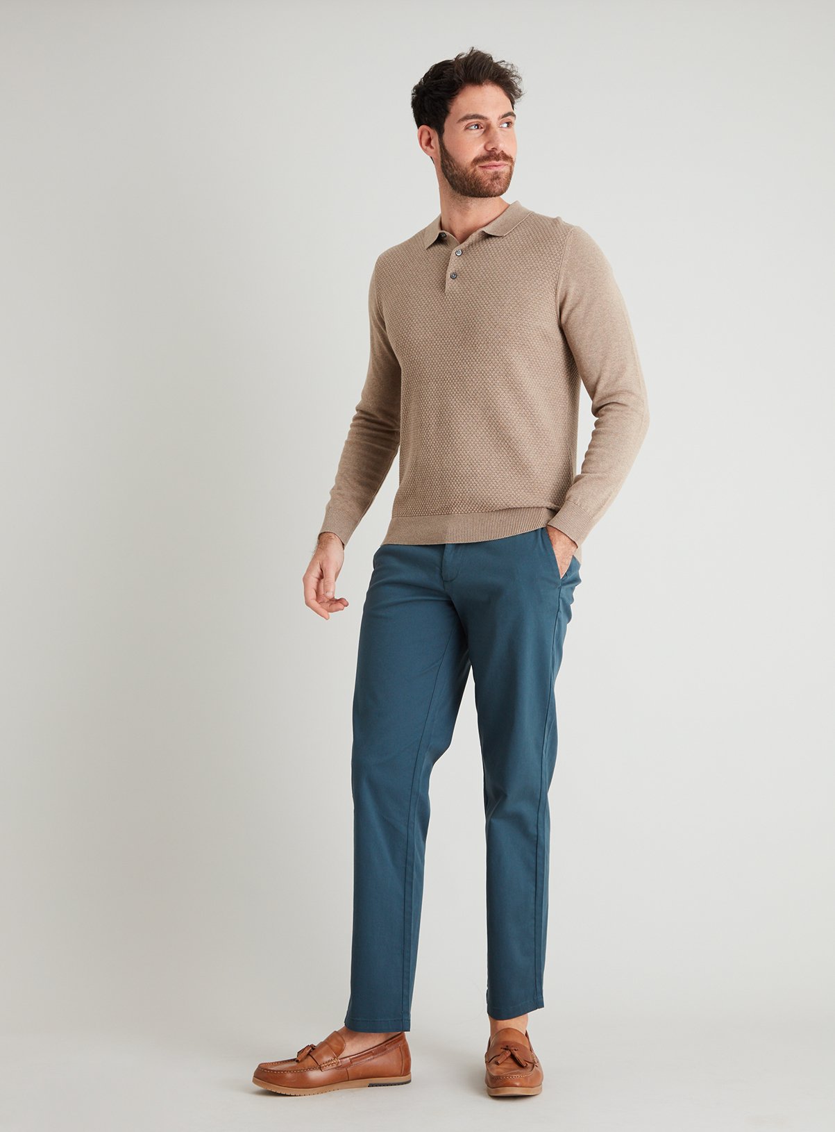 Teal Straight Fit Chinos With Stretch Review