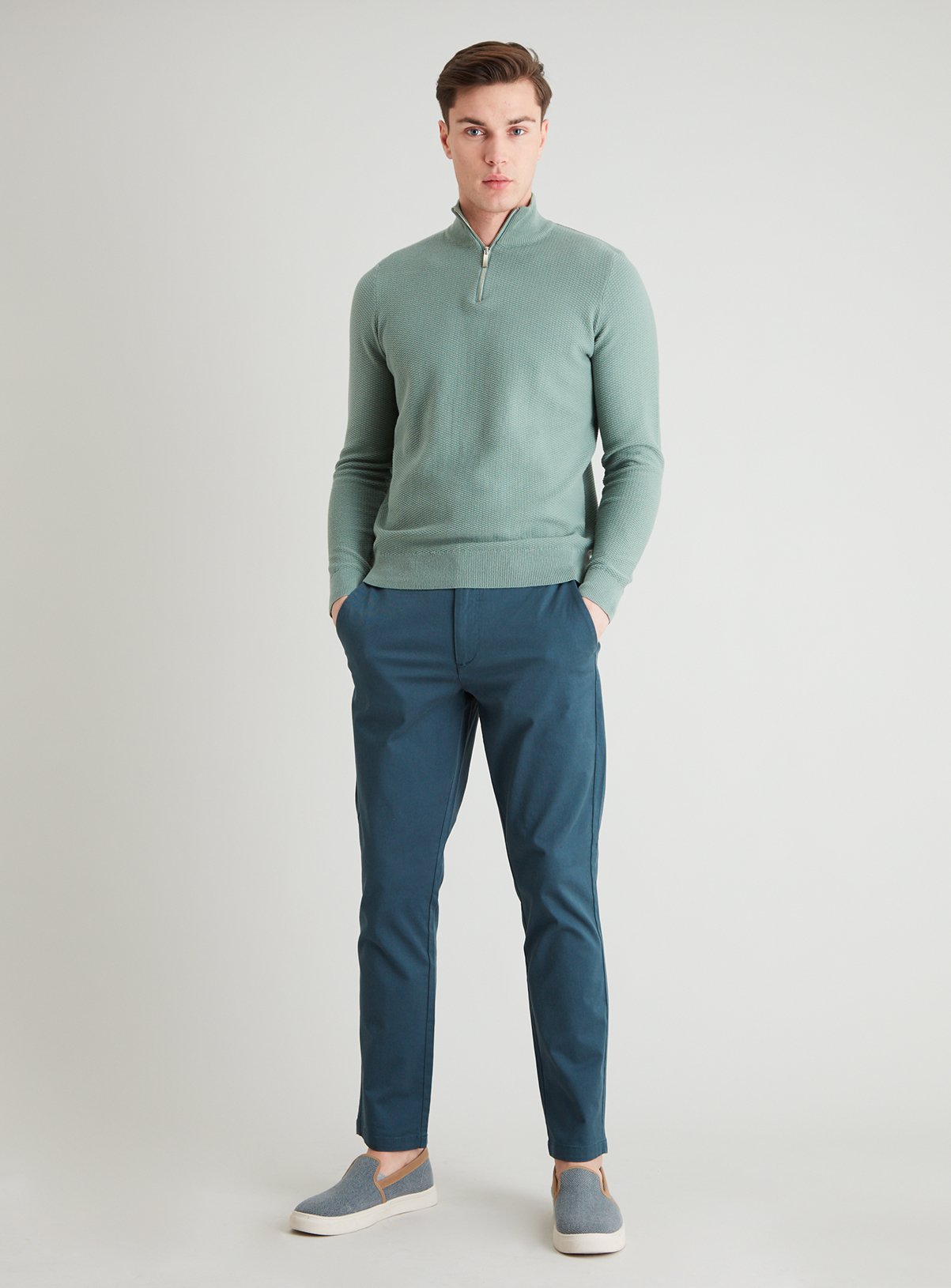 Teal Slim Fit Chinos With Stretch Review