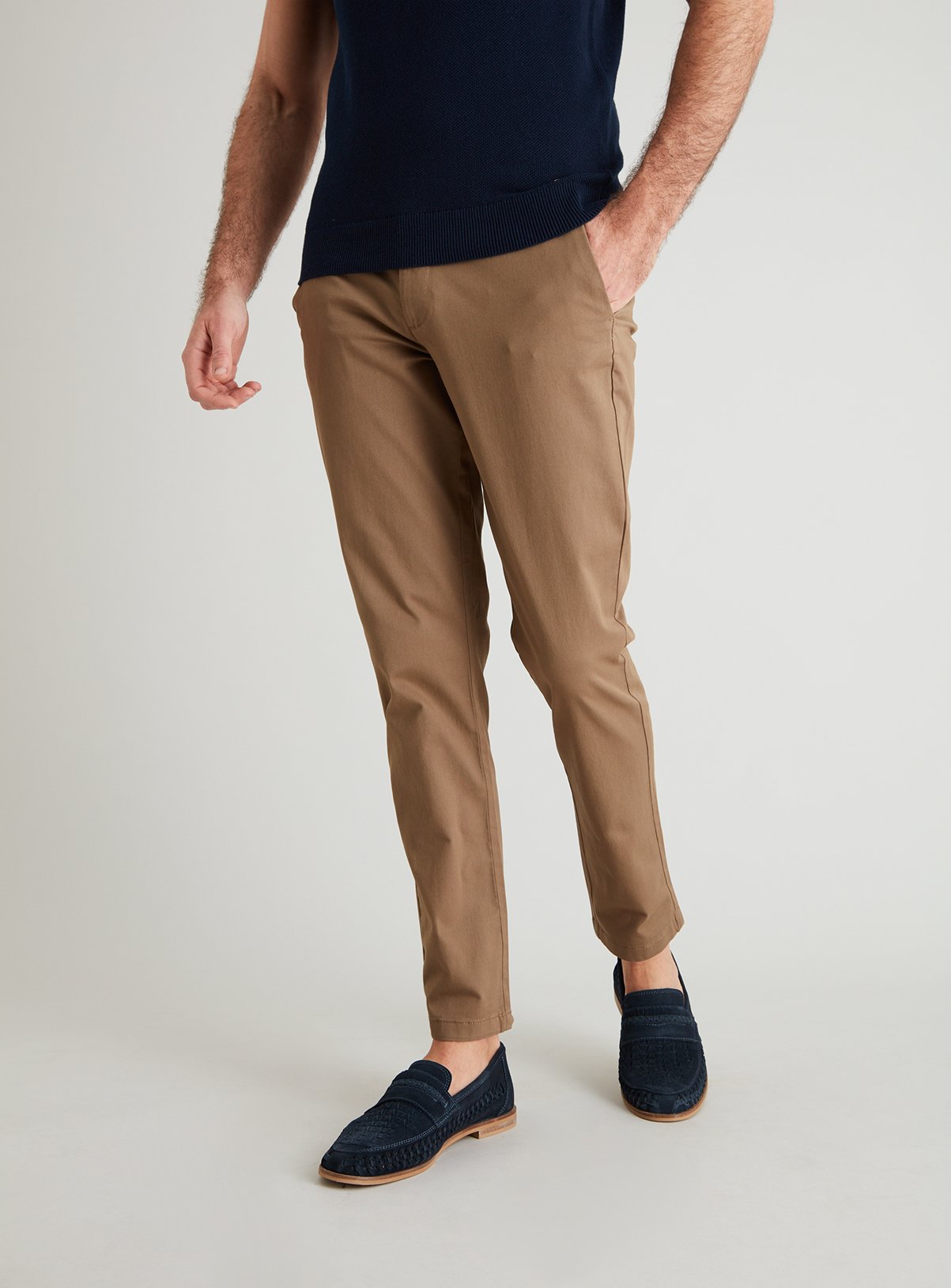 tan slim fit chinos