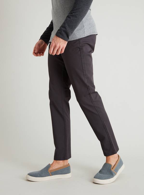 Charcoal Grey Slim Fit Chinos With Stretch - W30 L30