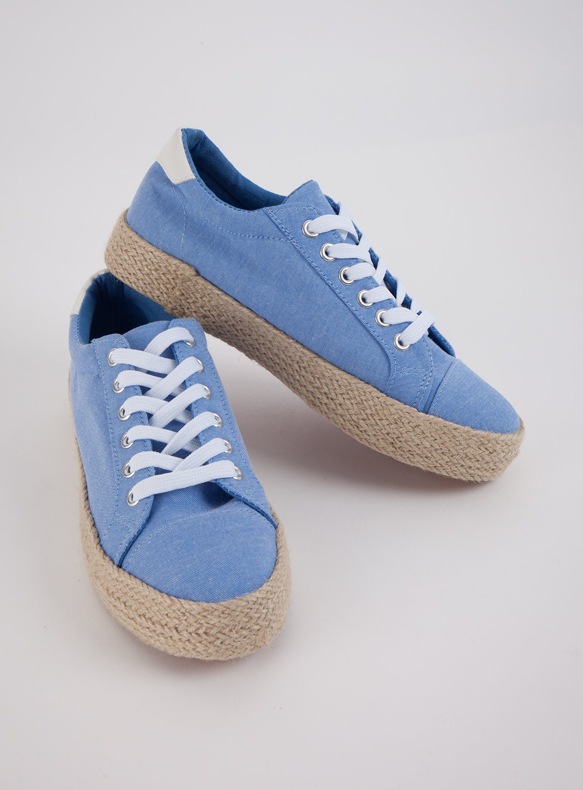 Blue Chunky Lace Up Canvas Jute Trainer Review