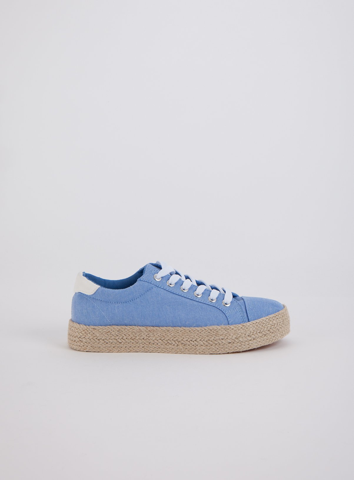 Blue Chunky Lace Up Canvas Jute Trainer Review