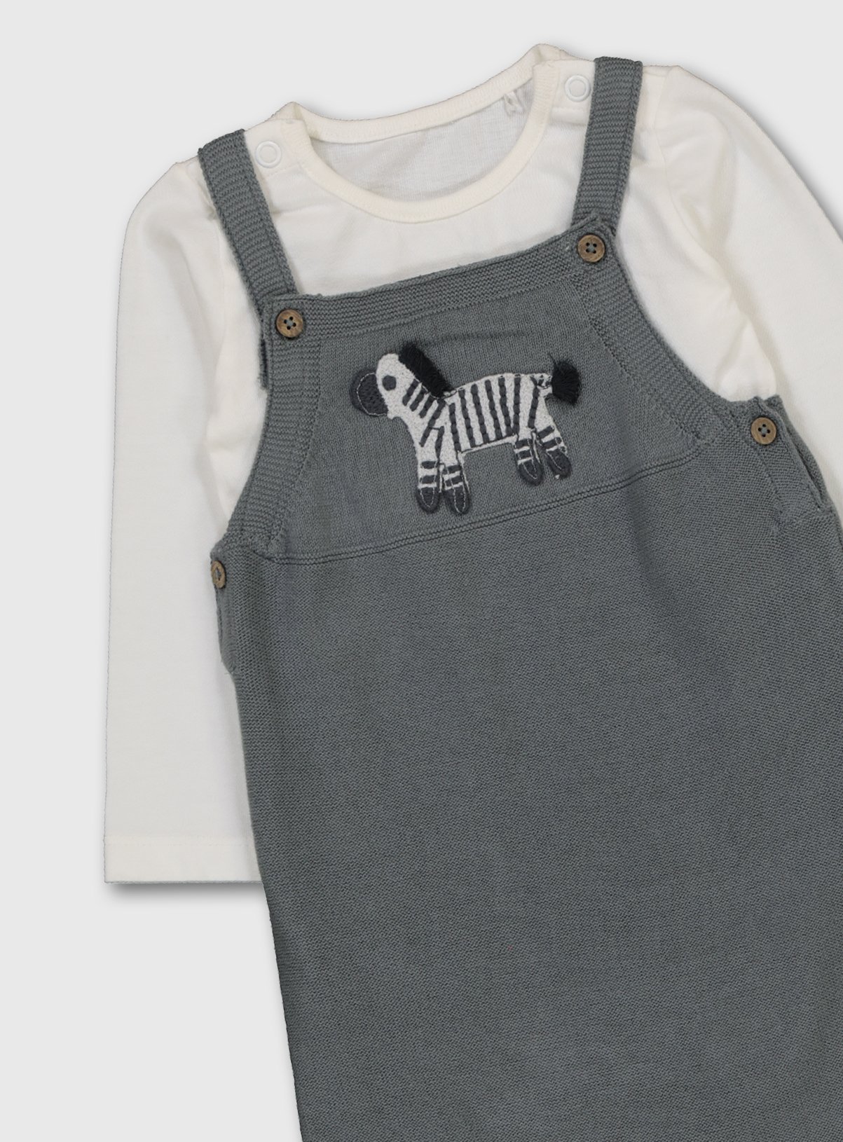 Grey Zebra Knitted Dungarees & Bodysuit Review