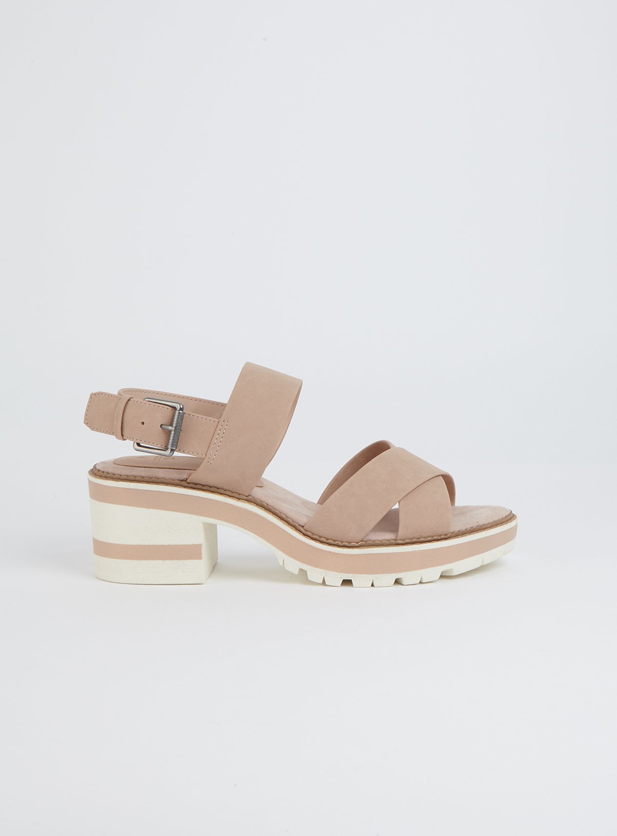 Nude Faux Leather Block Heel Sandals Review