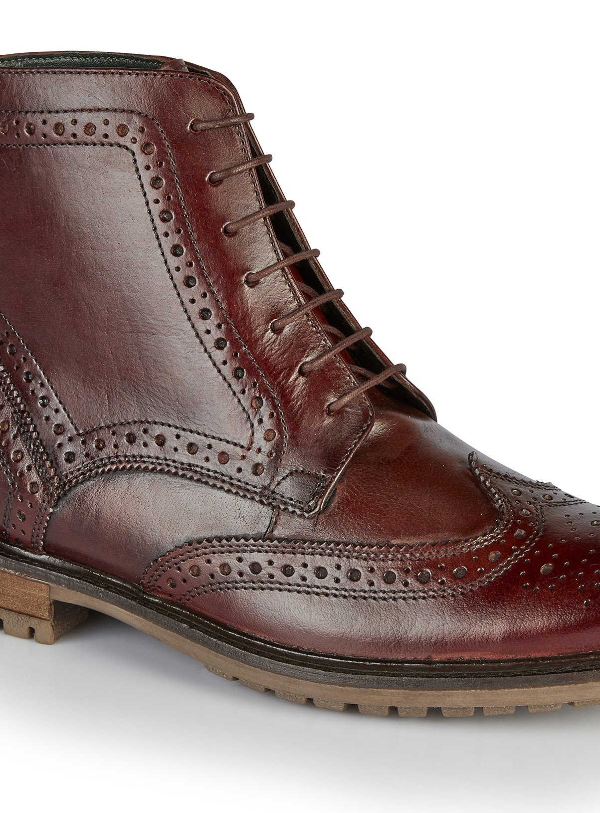 burgundy brogue boots