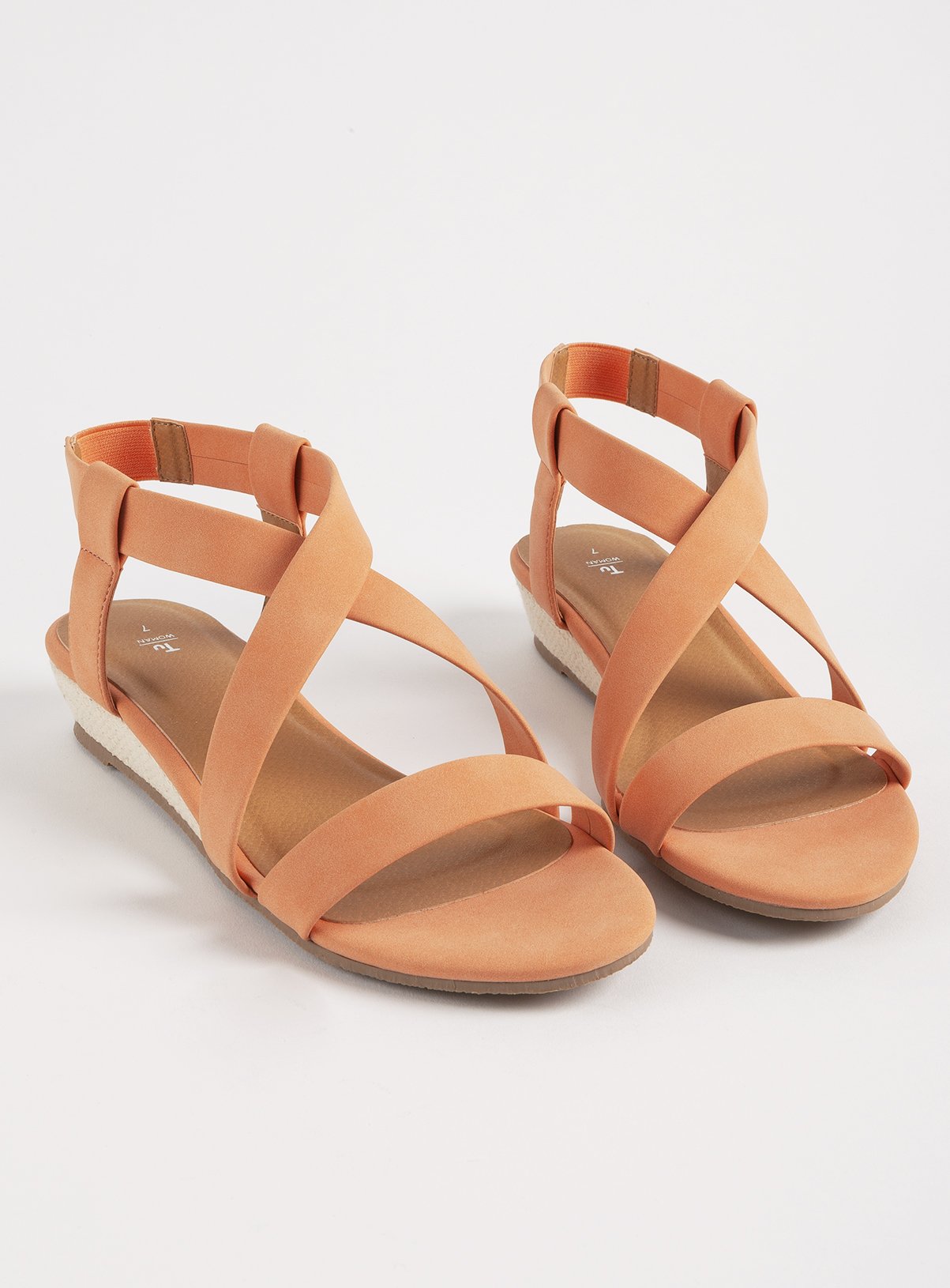 neon coral sandals