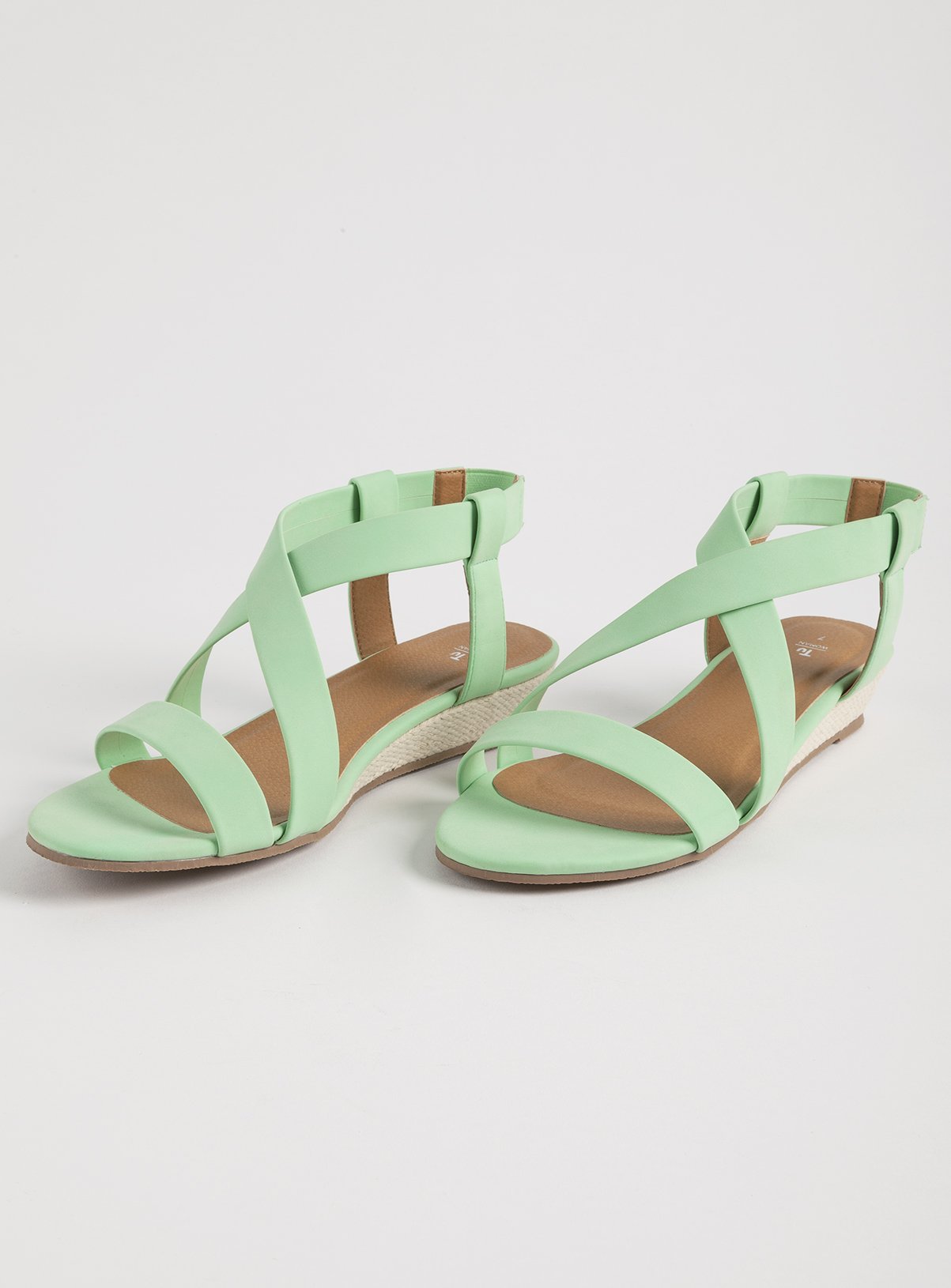 neon green wedge sandals