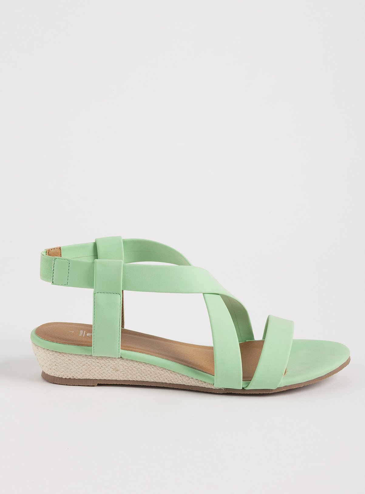 neon green wedge sandals