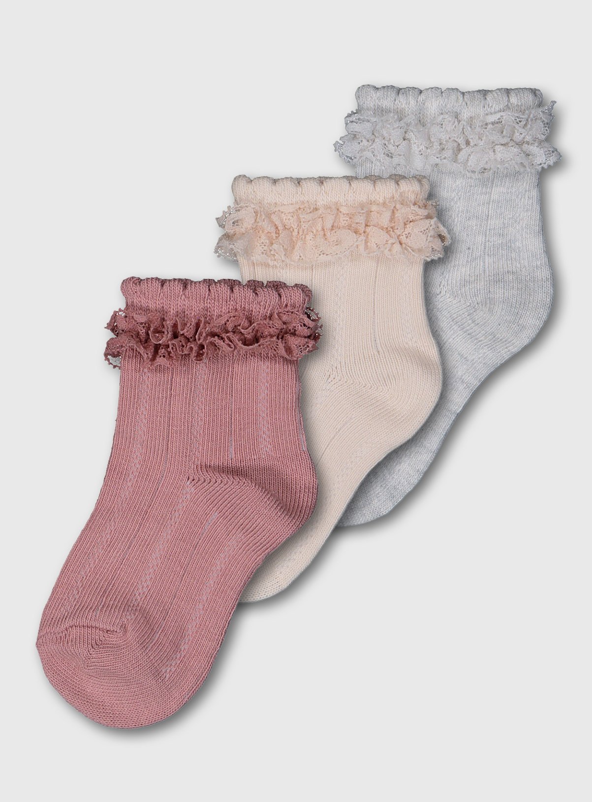 Peach, Grey & Rose Frilly Ankle Socks 3 Pack Review