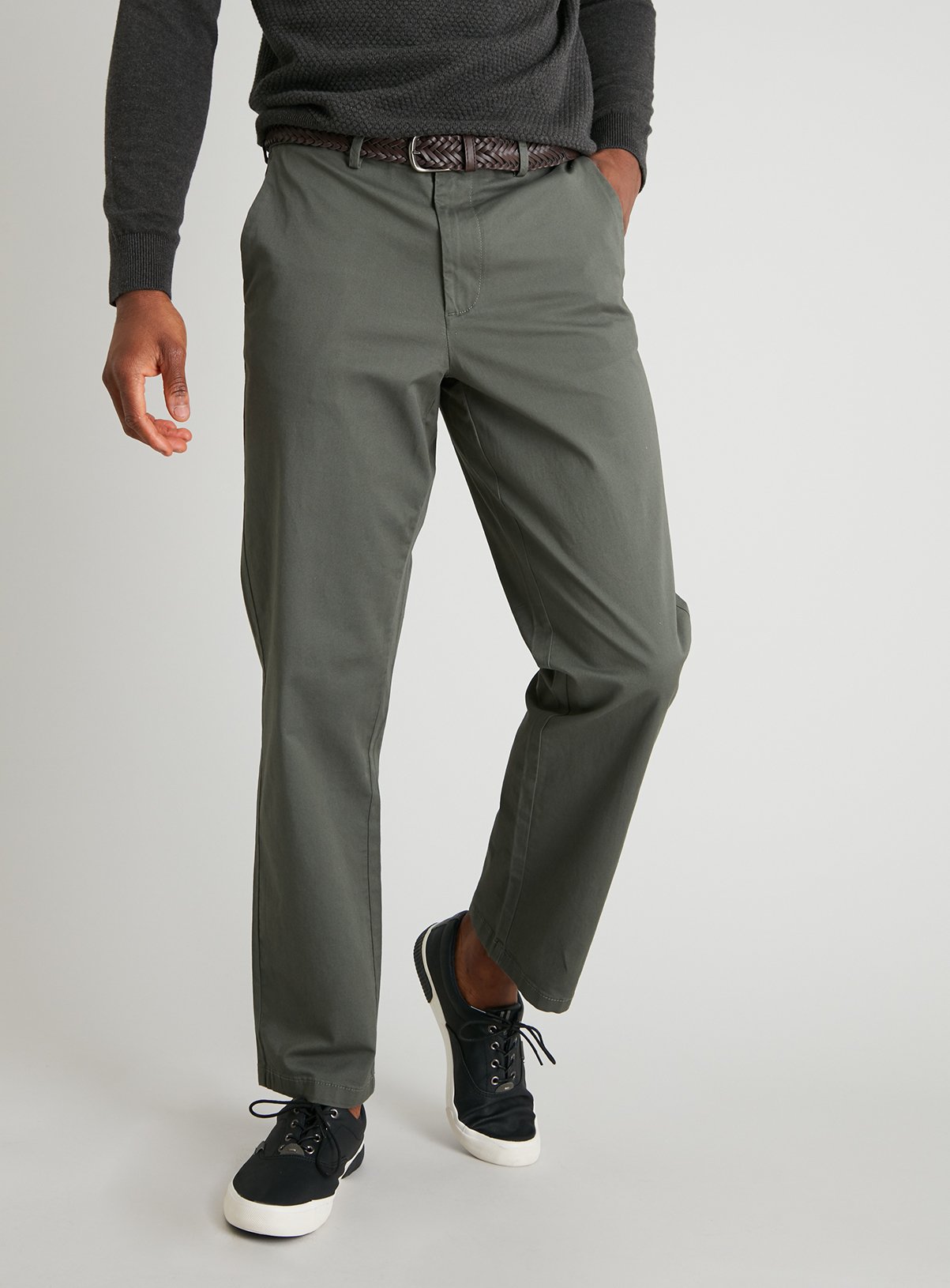 Khaki Straight Leg Belted Chino With Stretch Review