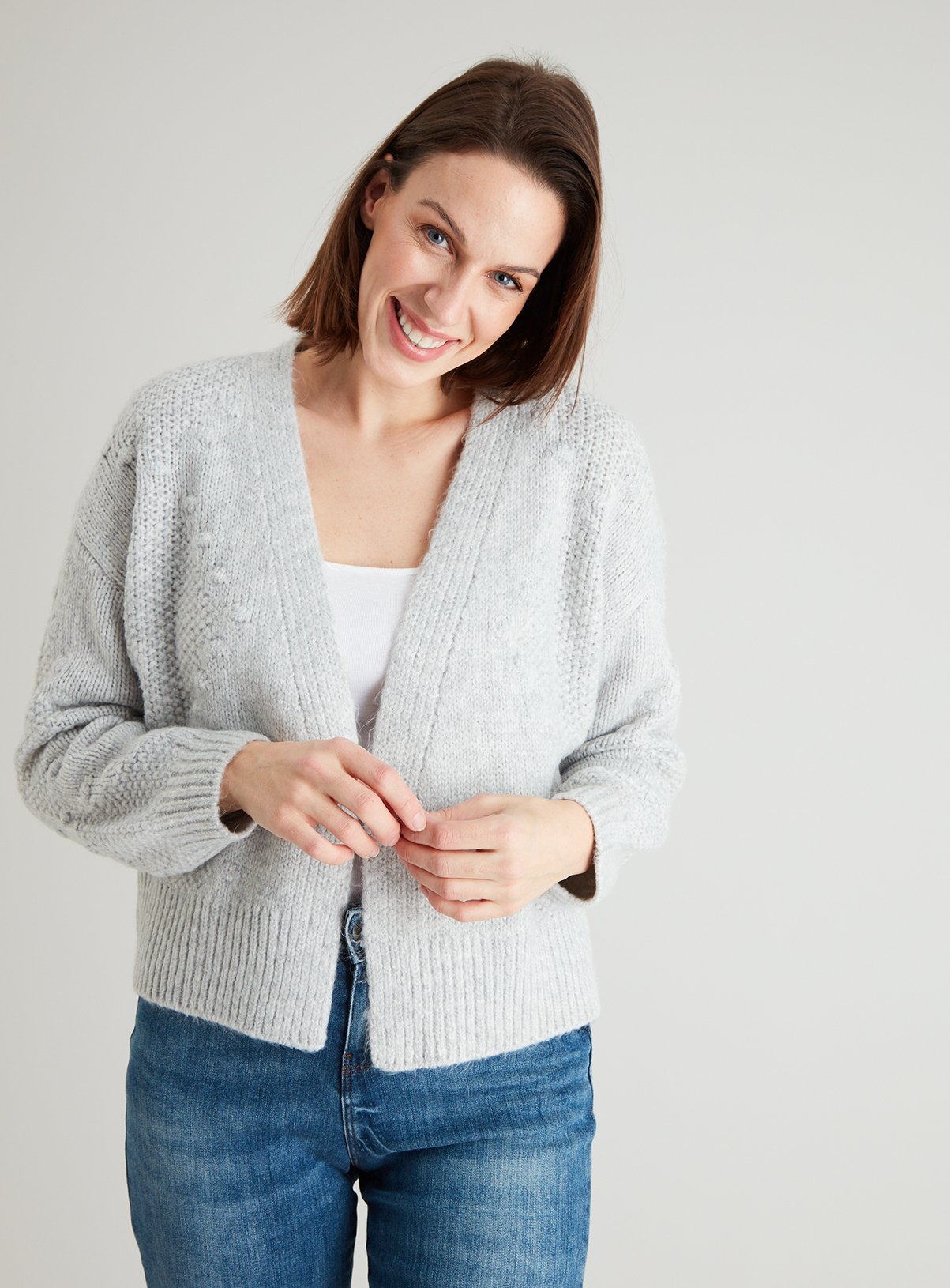 grey bobble cardigan