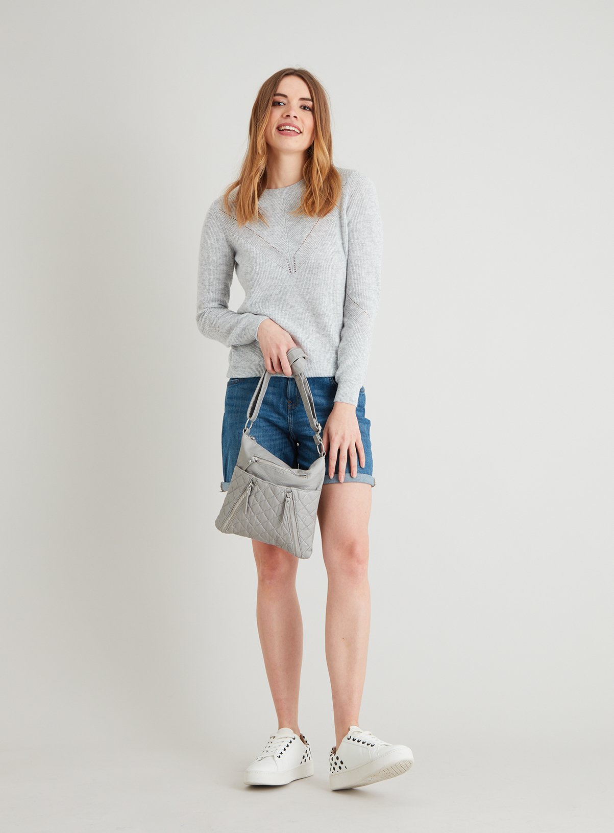 Grey Quilt Detail Cross Body Bag Review