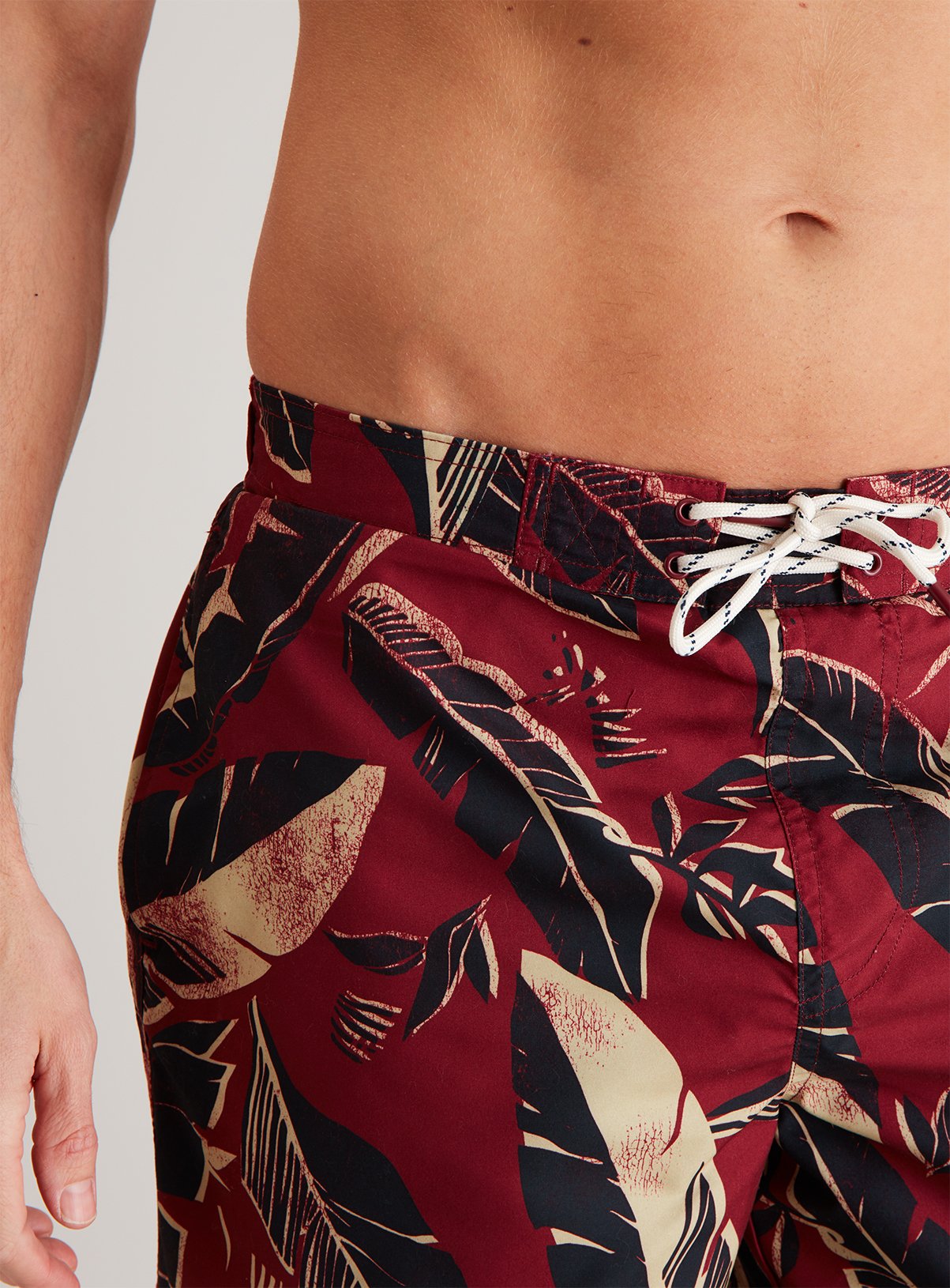 Red Banana Leaf Print Recycled Board Shorts Review