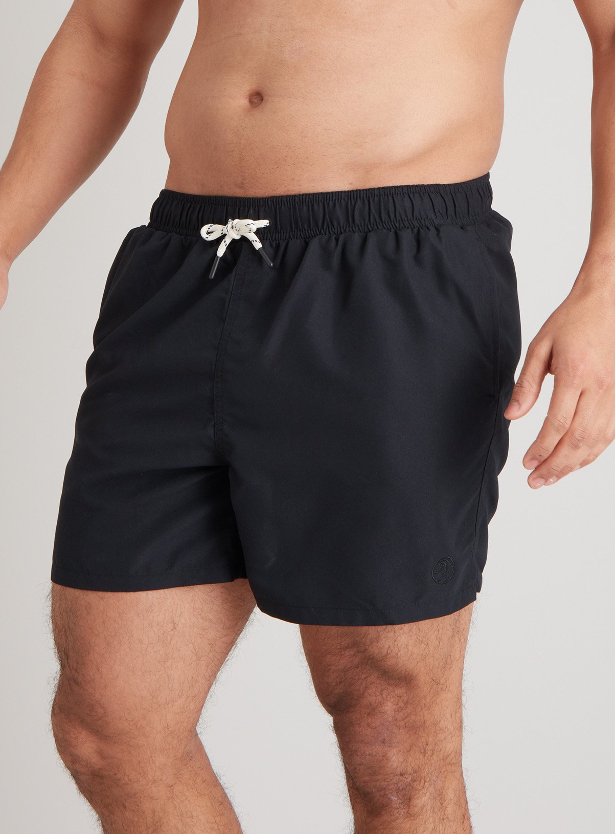 plain black swim shorts