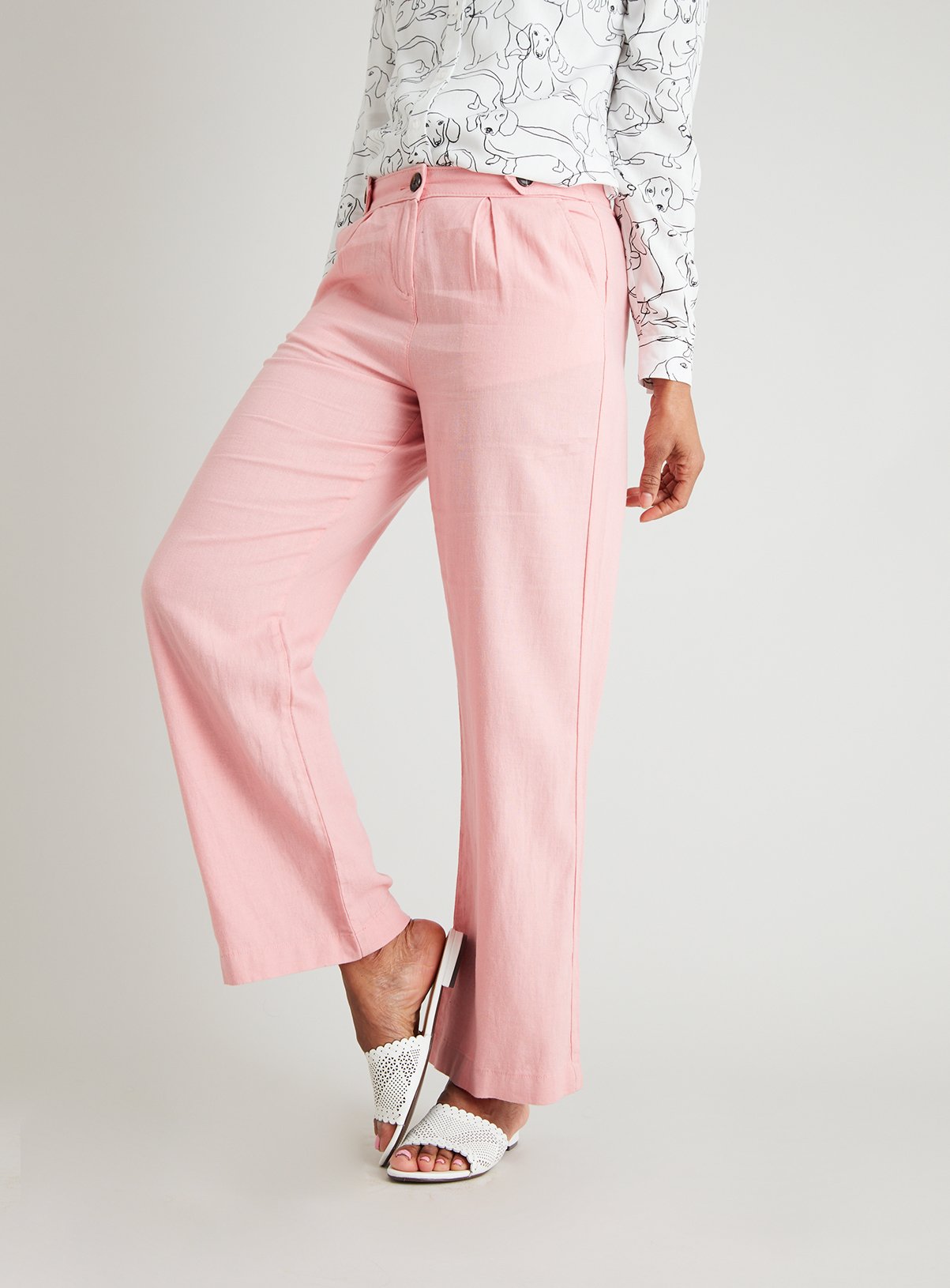 pink summer trousers