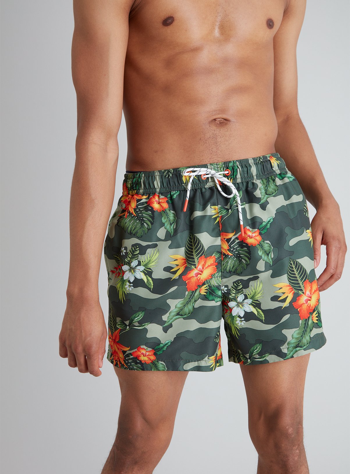 Green Tropical Floral Shortie Recycled Swim Shorts Review