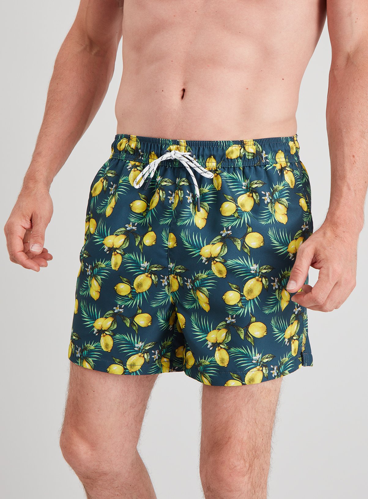 Lemon Print Recycled Shortie Swim Shorts Review