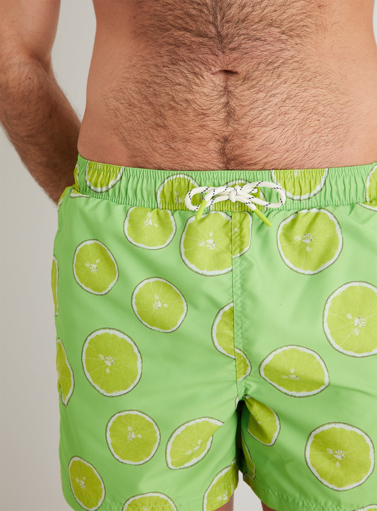 Green Lime Print Recycled Shortie Swim Shorts Review