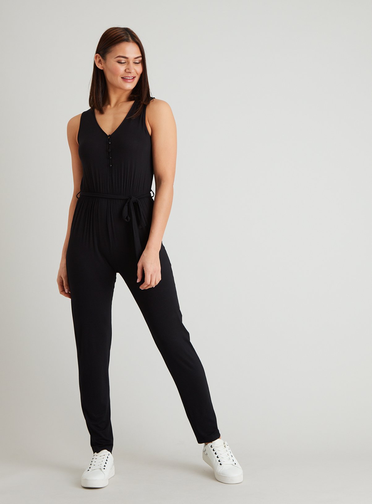 jersey black jumpsuit