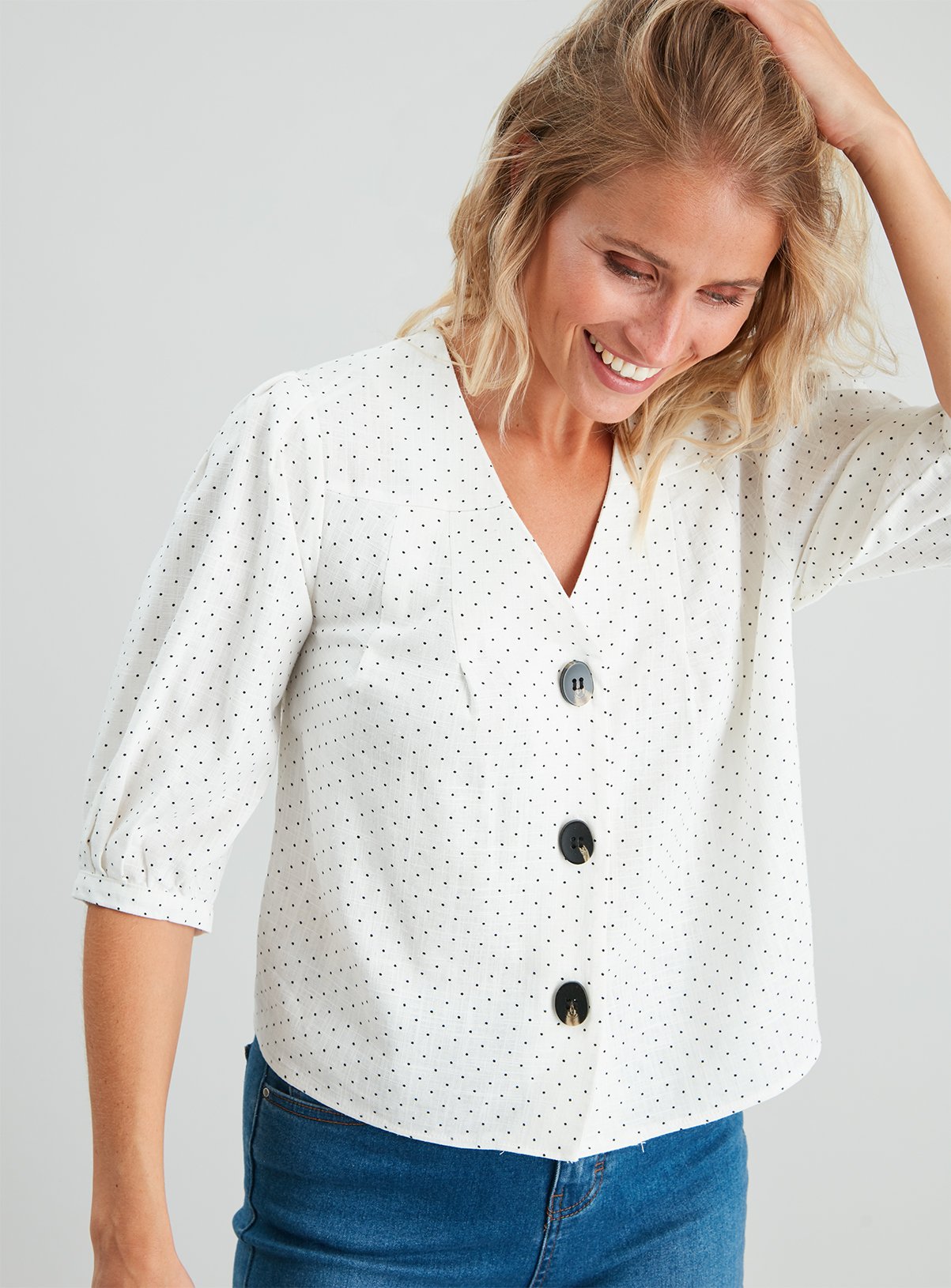 Provence Spot Blouse With Linen Review