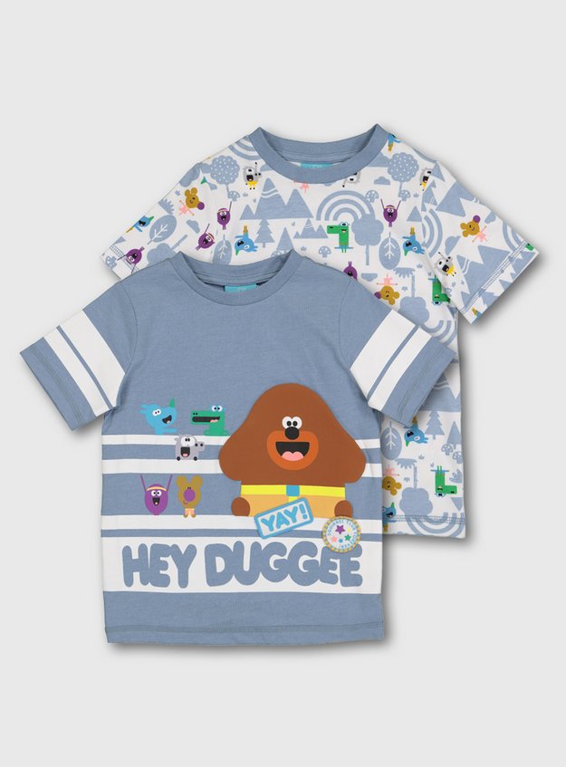 License Character Shop Hey Duggee Blue White Printed T Shirts 2 Pack 9 Months 6 Years Tu Clothing