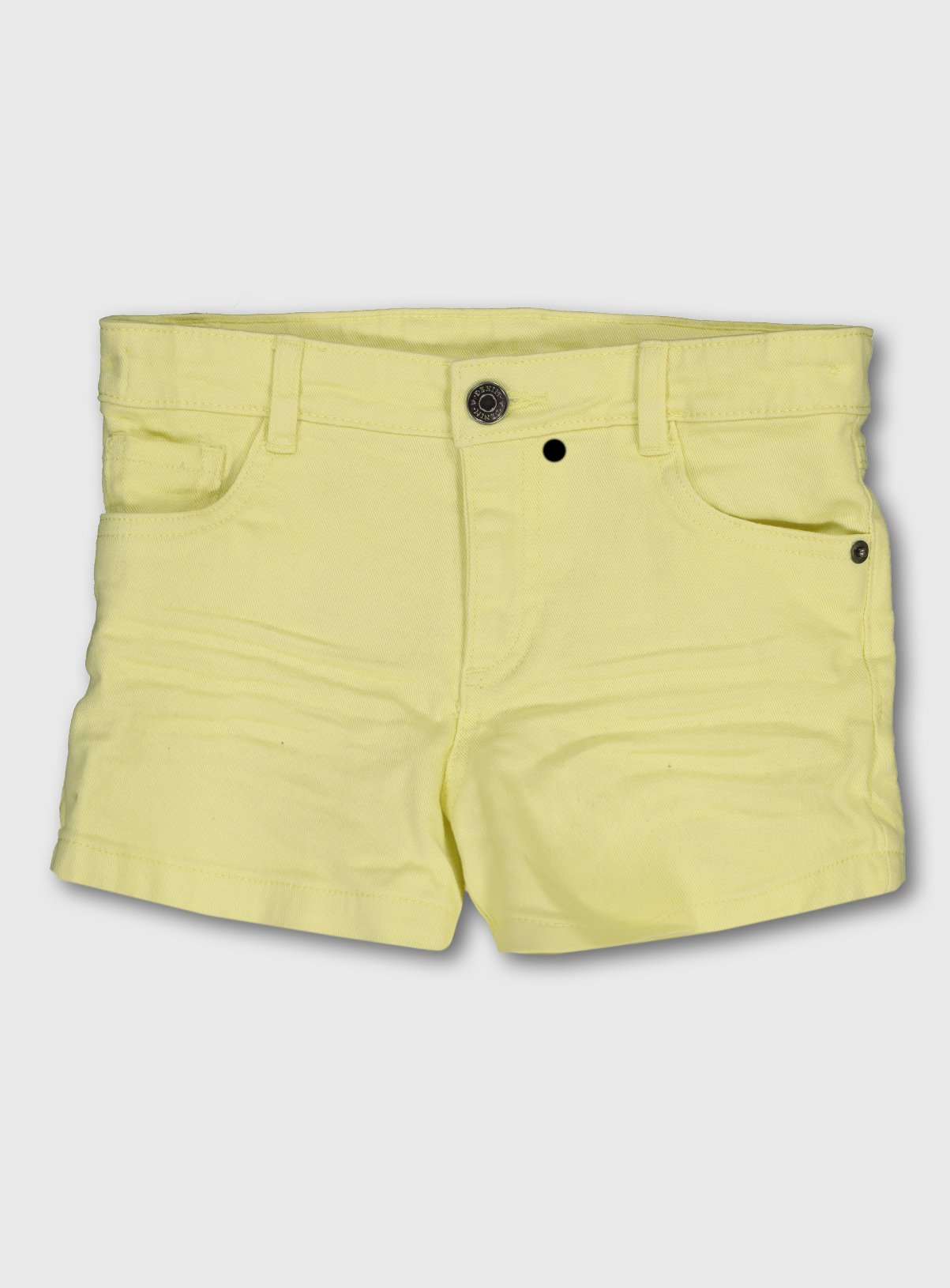 neon yellow denim shorts