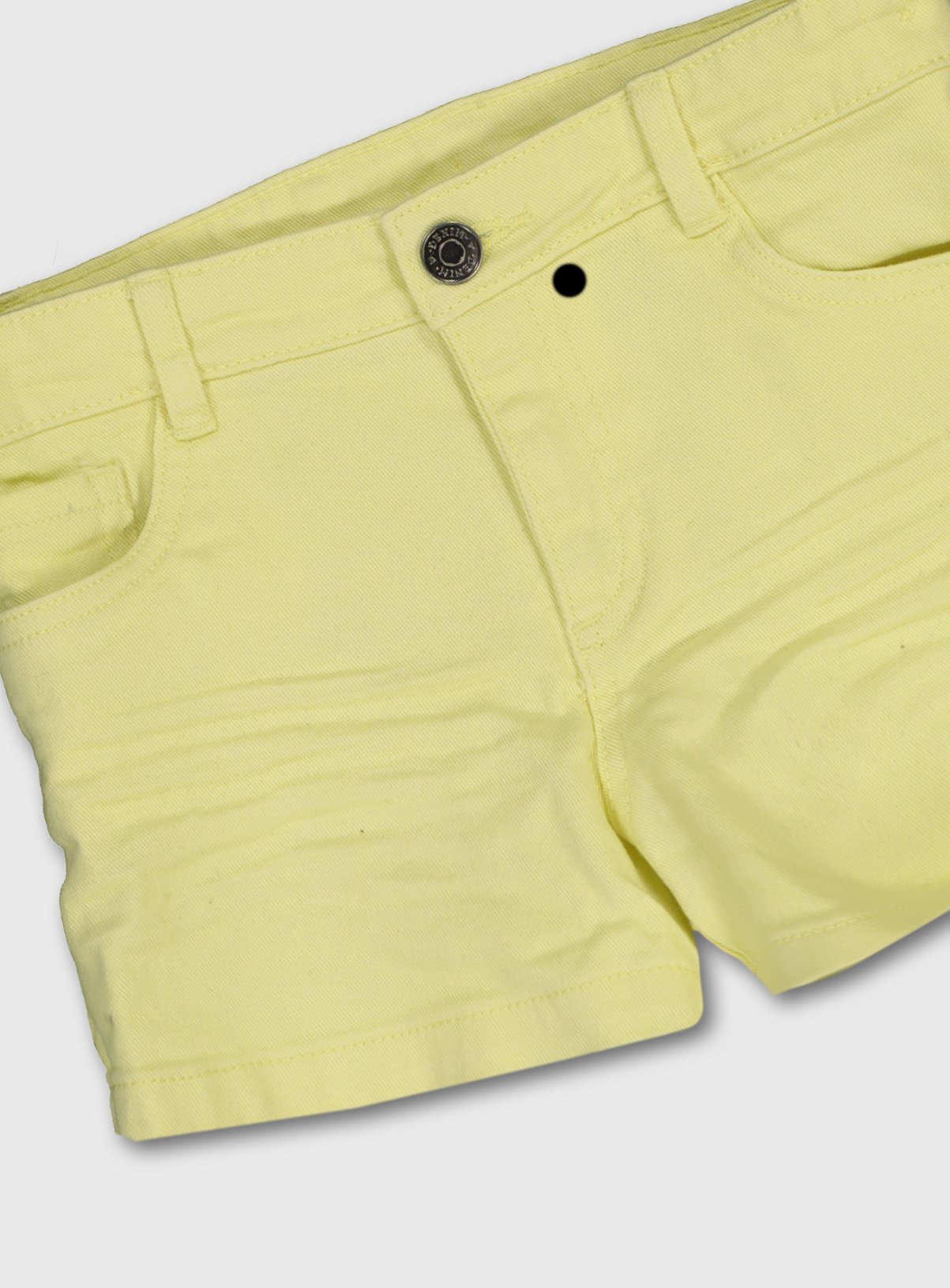 neon yellow denim shorts