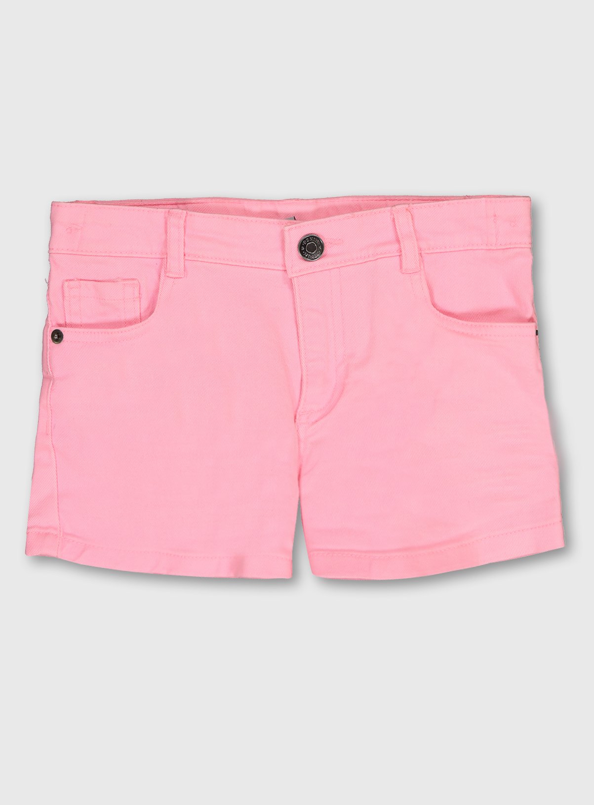 neon pink denim shorts