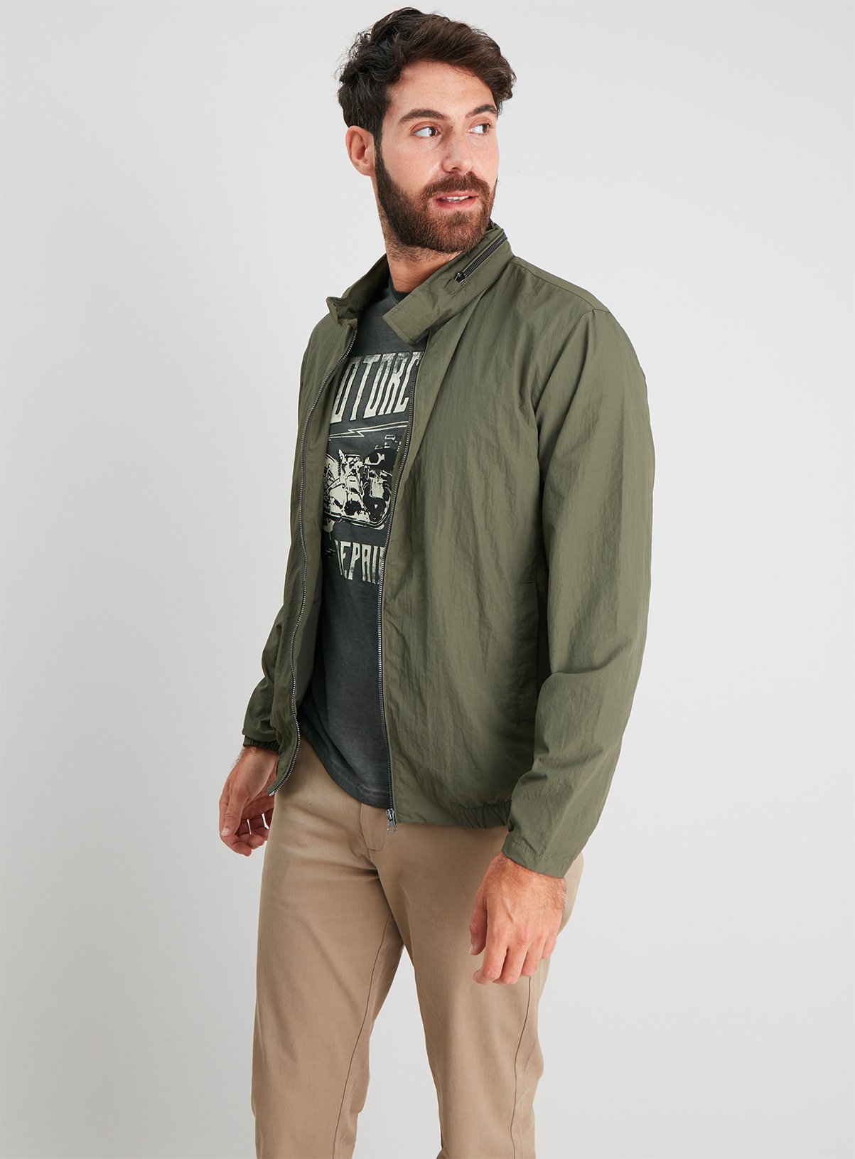 Khaki Shower Resistant Hooded Jacket Review