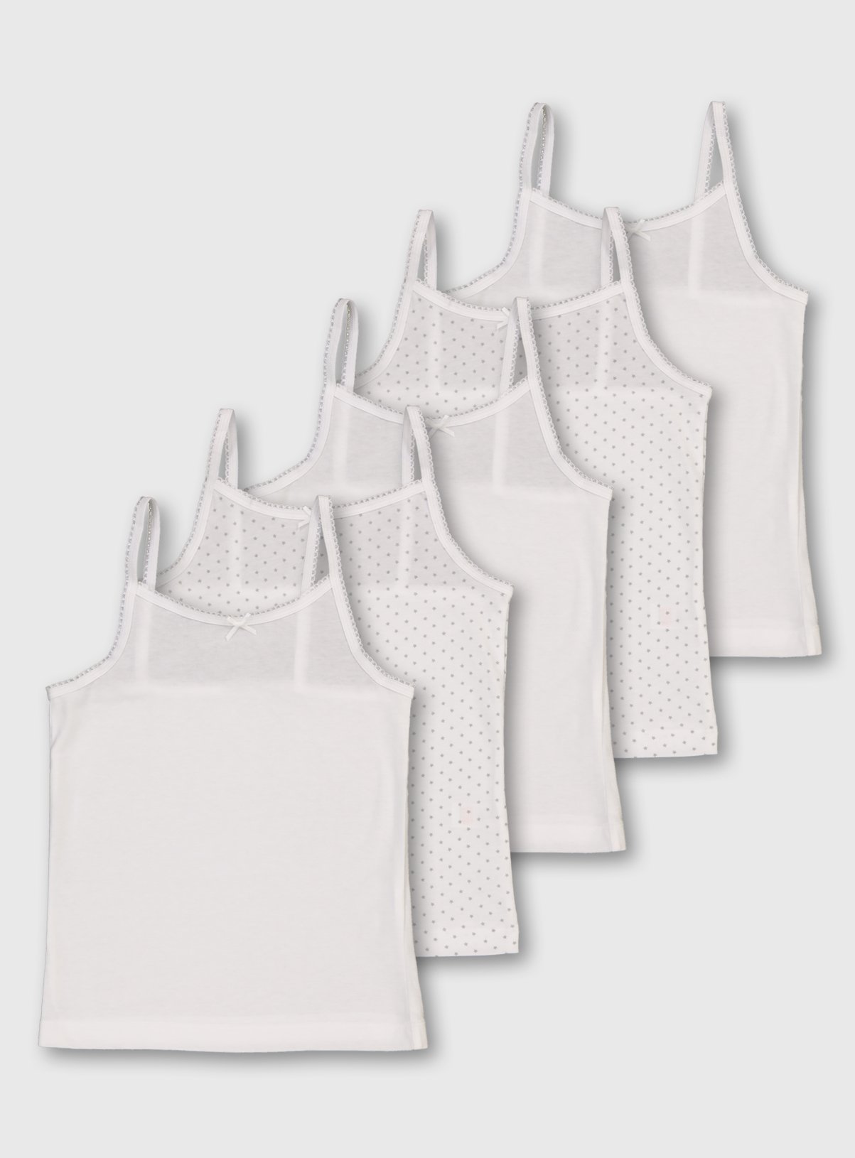 White & Dotted Cami Vest 5 Pack Review