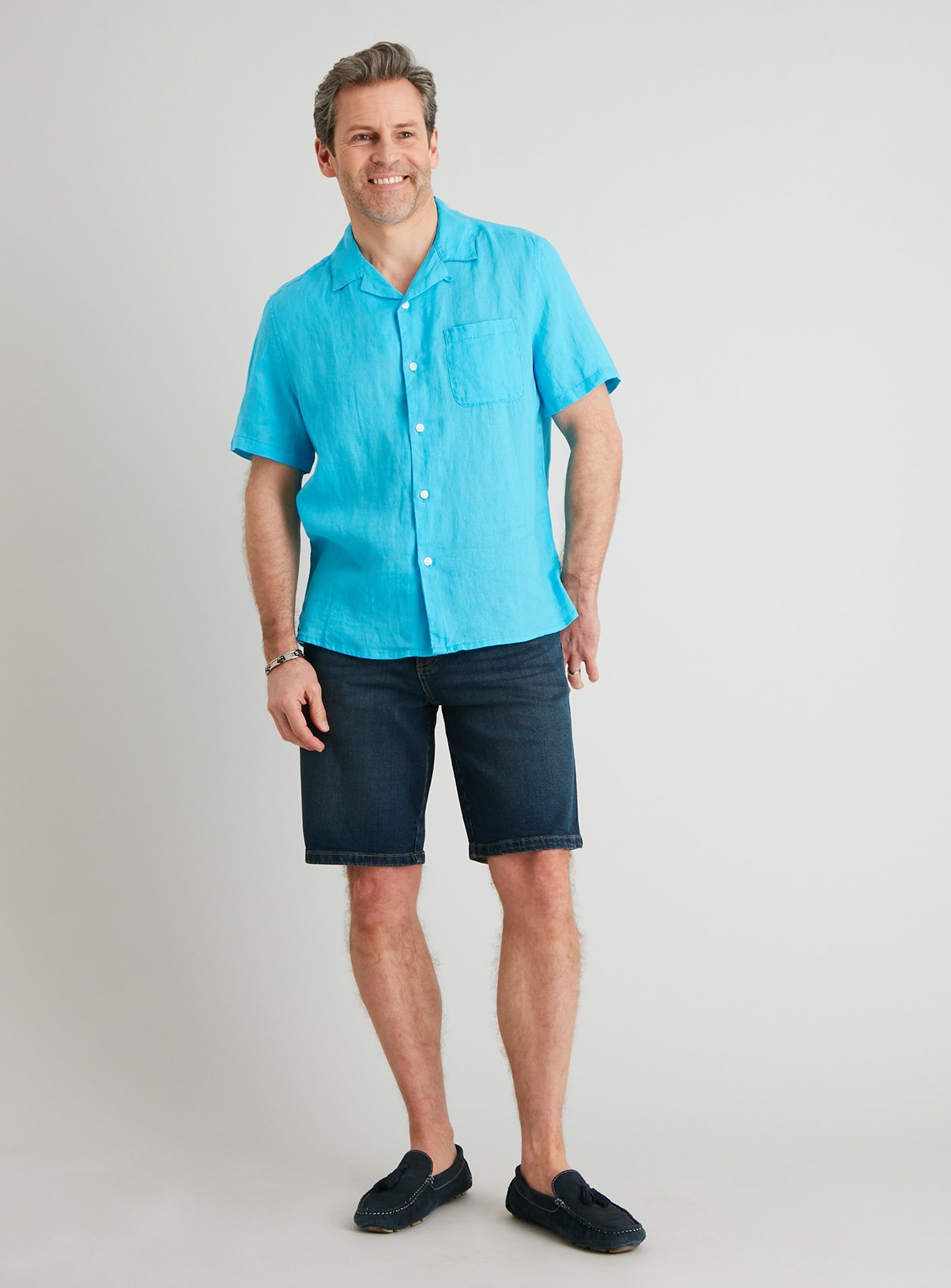 Bright Blue Pure Linen Regular Fit Shirt Review