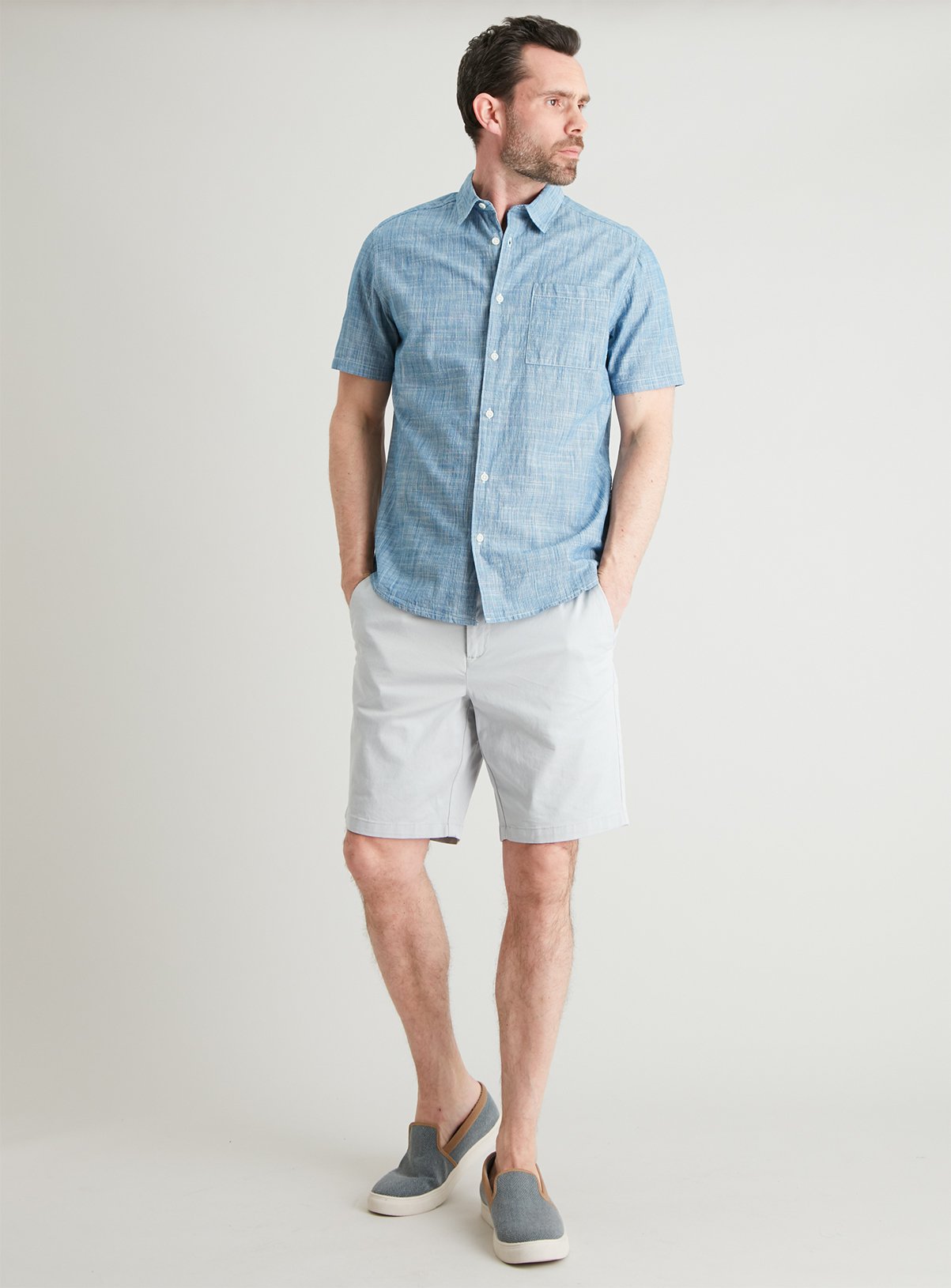 Blue Subtle Grid Check Regular Fit Short Sleeve Shirt Review