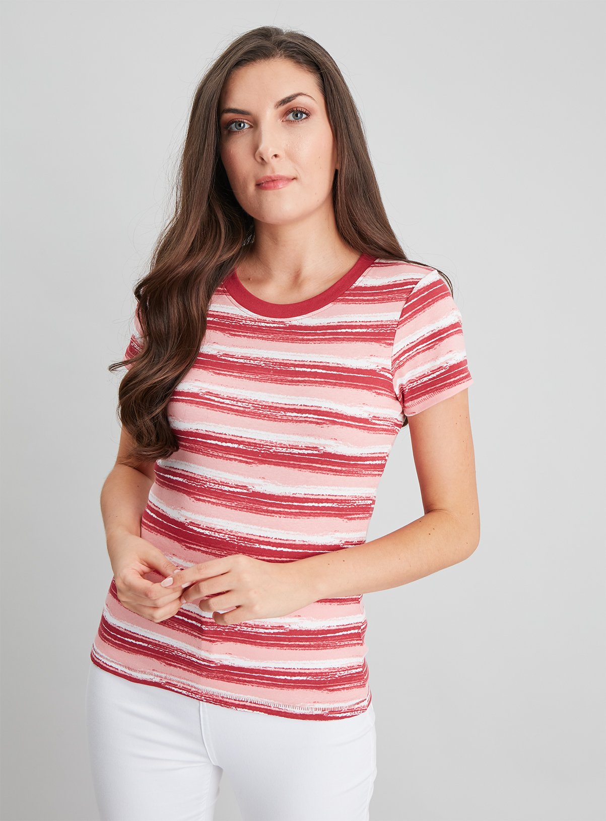 Red Paint Brush Stripe Crew Neck T-Shirt Review