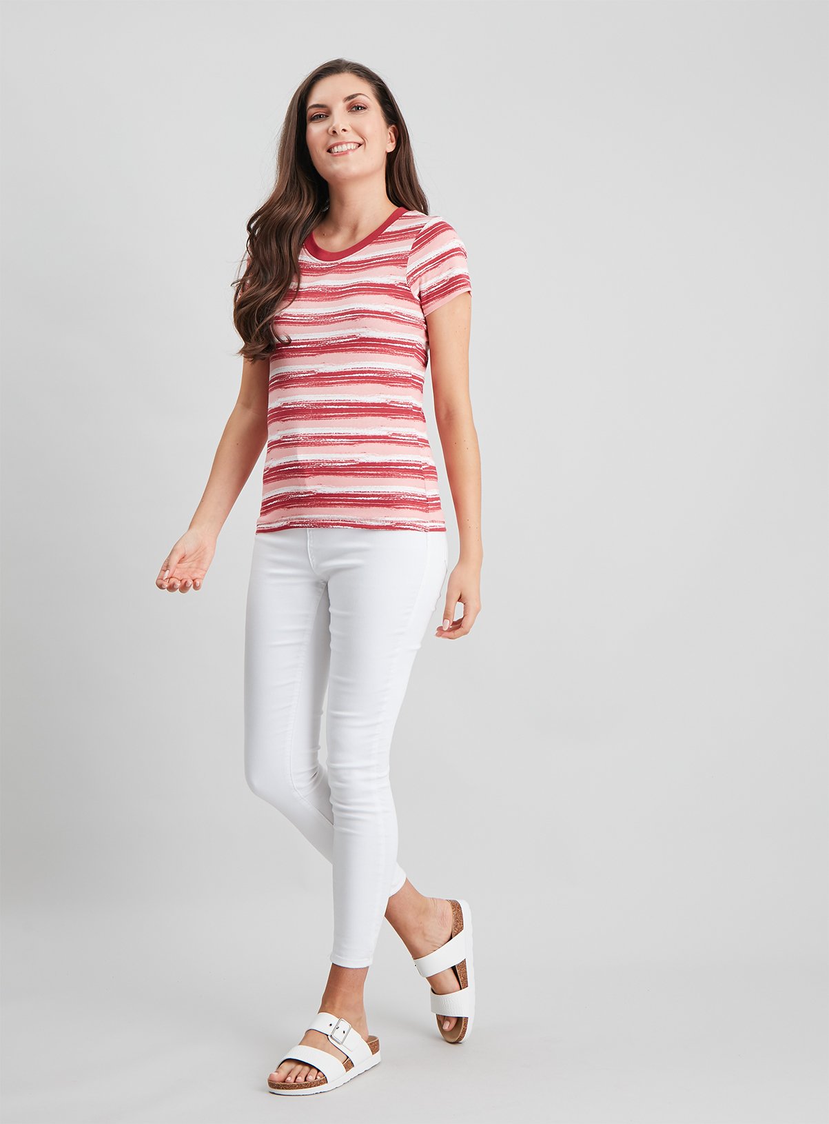 Red Paint Brush Stripe Crew Neck T-Shirt Review