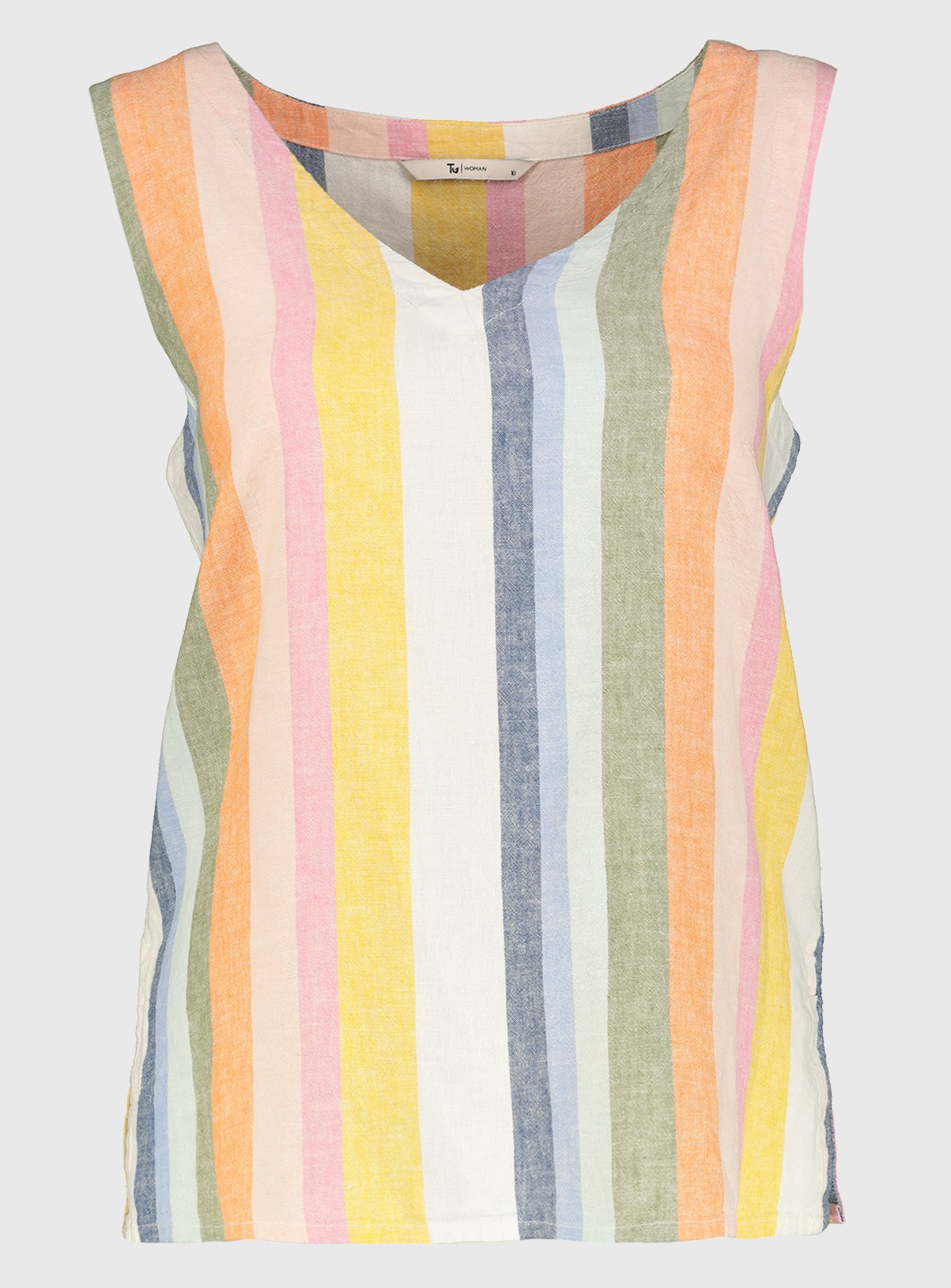 Pastel Stripe Linen-Rich Shell Top Review