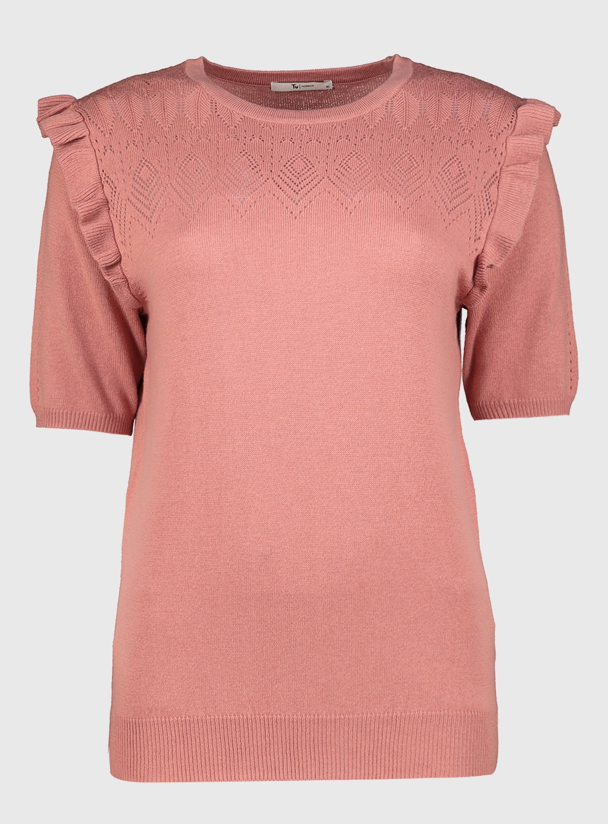 Pink Pointelle Yoke Knitted T-Shirt Review