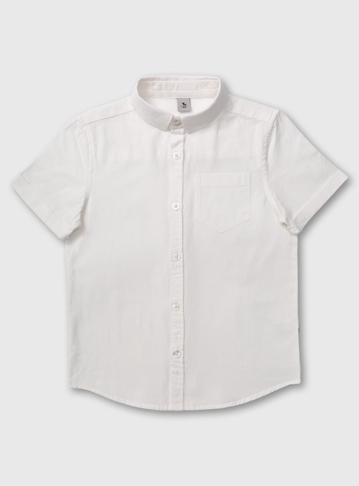 White Short Sleeve Formal Shirt With Linen Review