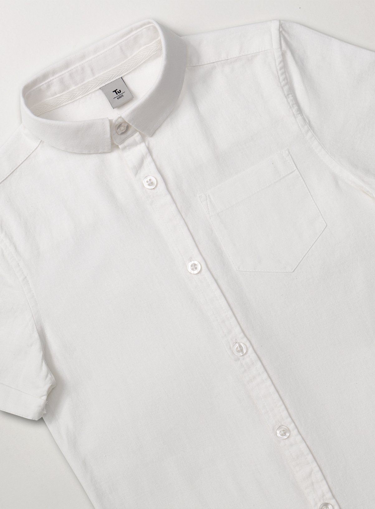 White Short Sleeve Formal Shirt With Linen Review