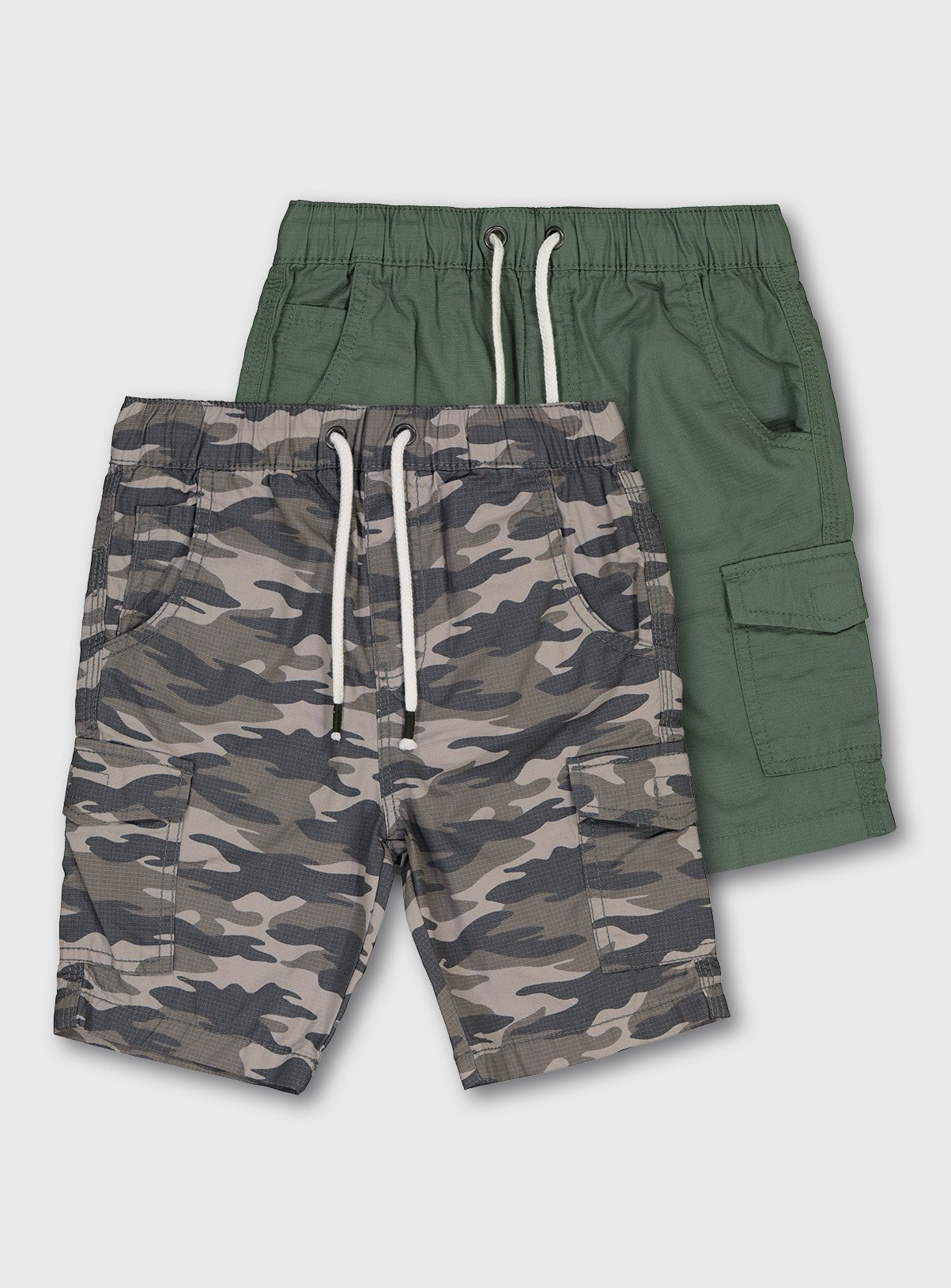 Khaki & Camo Ripstop Cargo Shorts 2 Pack Review