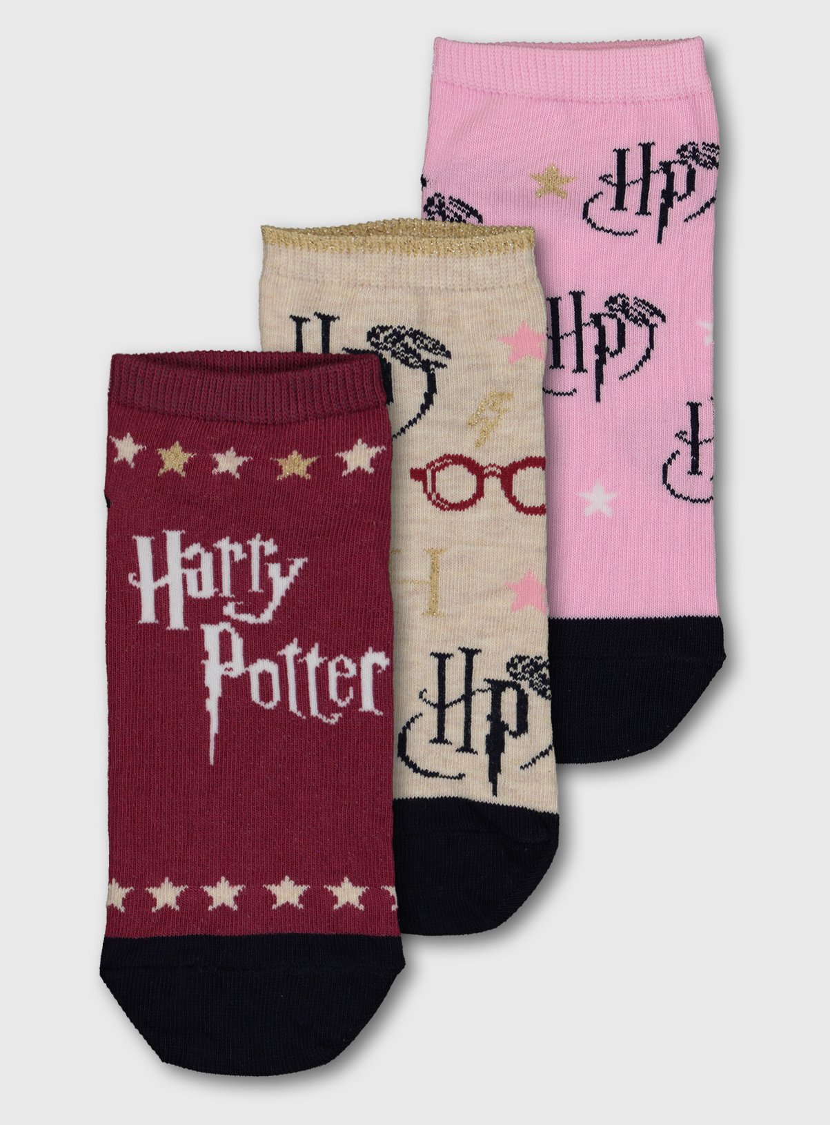 Harry Potter Multicoloured Trainer Socks 3 Pack Review