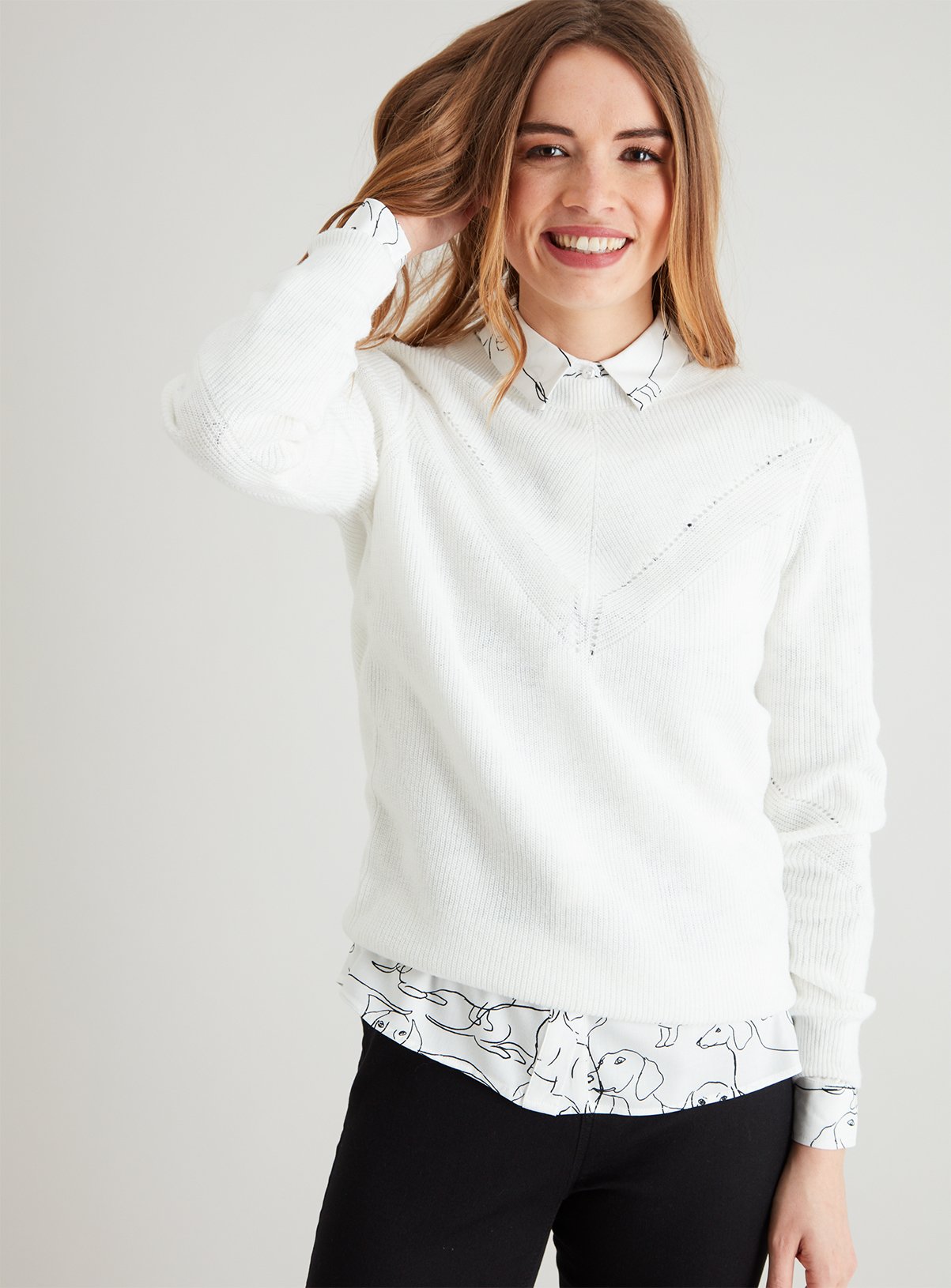 cream crew neck jumper