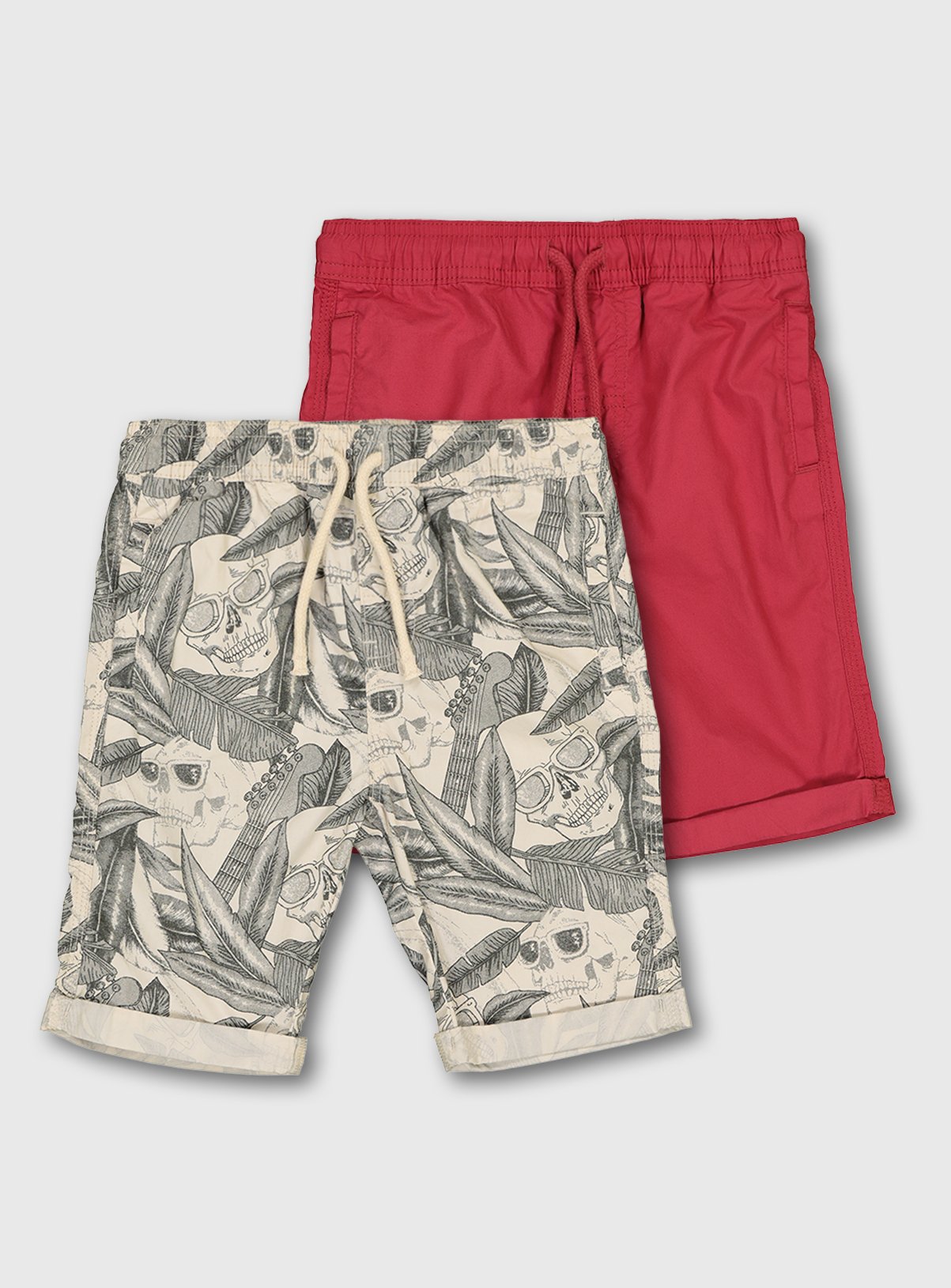 red khaki shorts