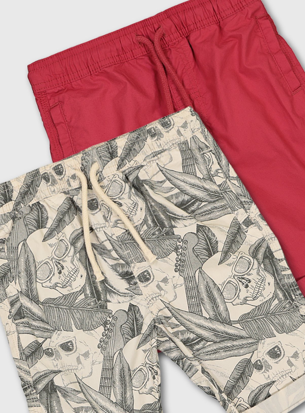 Skull Print & Red Shorts 2 Pack Review