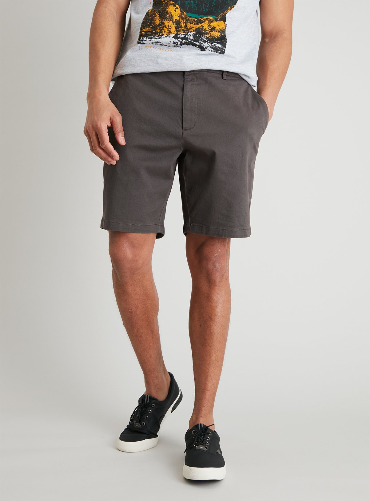 charcoal chino shorts