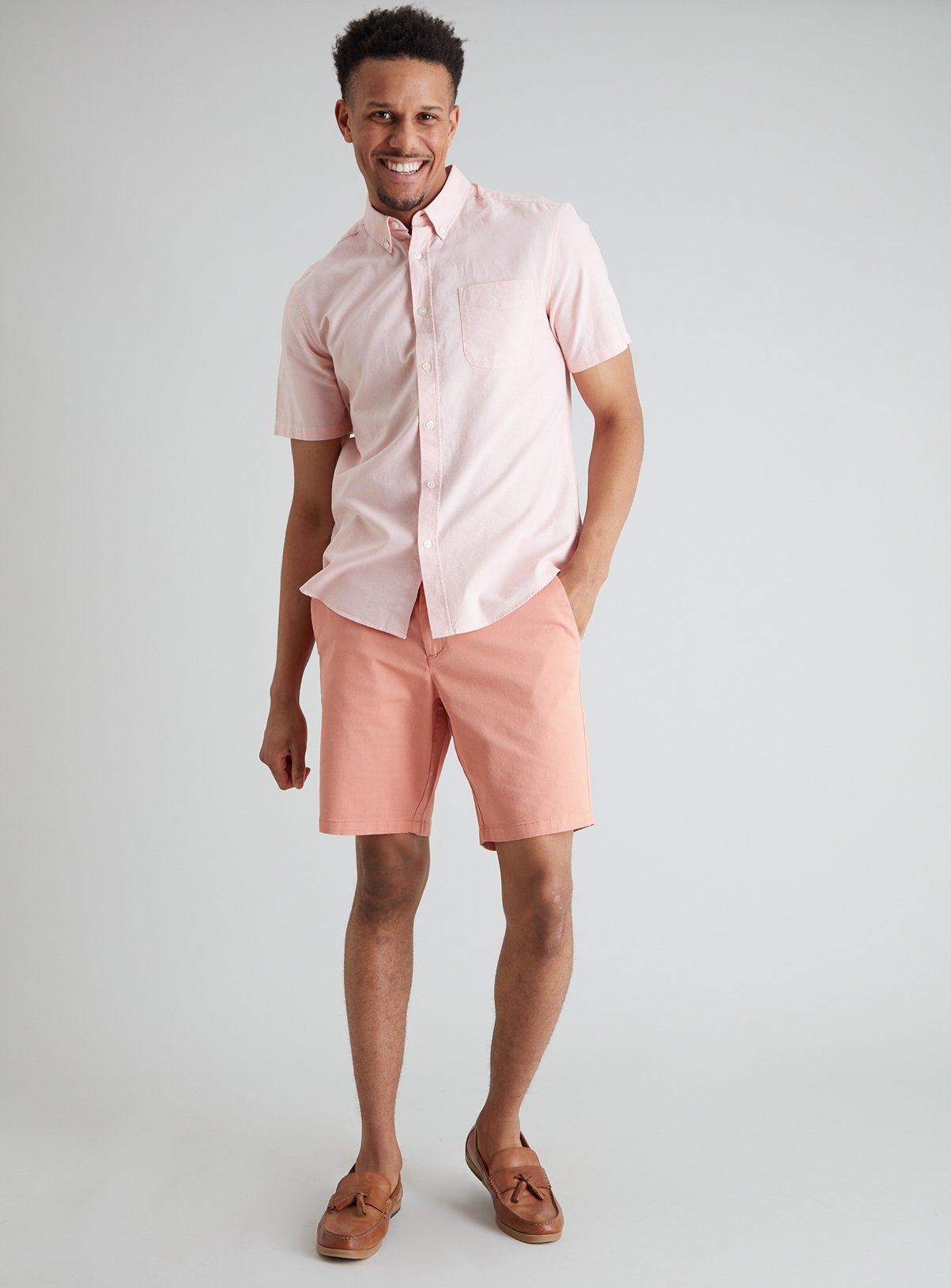 pink chino shorts