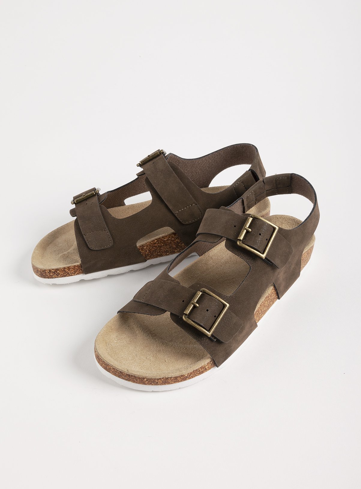 Khaki Faux Suede Buckle Strap Sandals Review