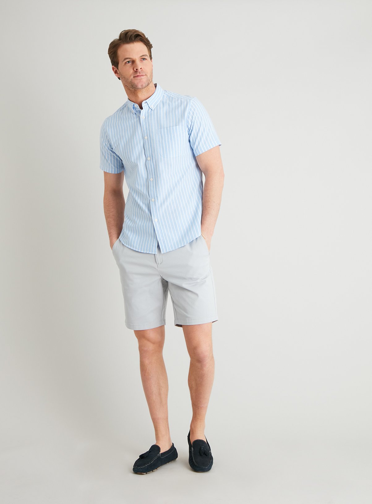 SKU: ONLINE ONLY SS BLUE STRIPE OXFORD:Blue:XXXL - Image 2 thumbnail