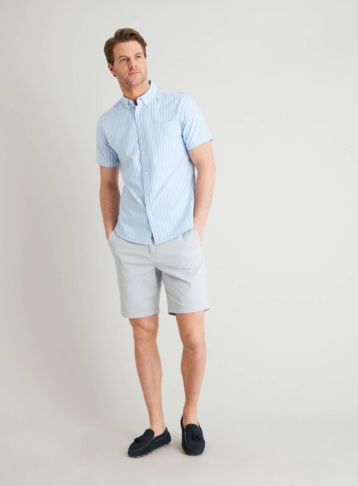 SKU: ONLINE ONLY SS BLUE STRIPE OXFORD:Blue:XXXL - Image 2